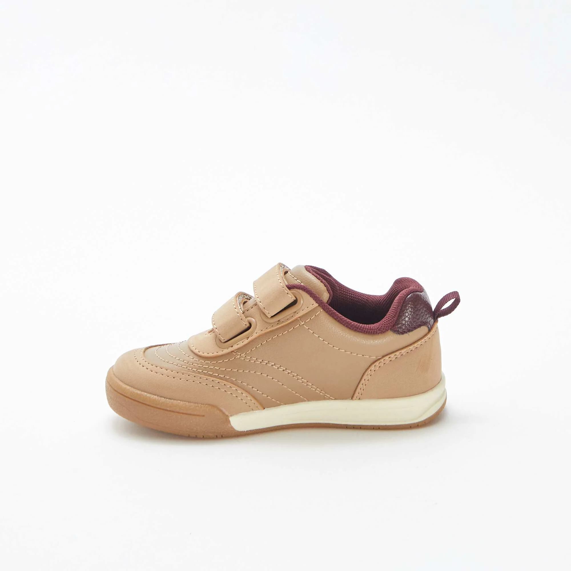 Low-top trainers with 2 hook and loop tabs BROWN - Image 4