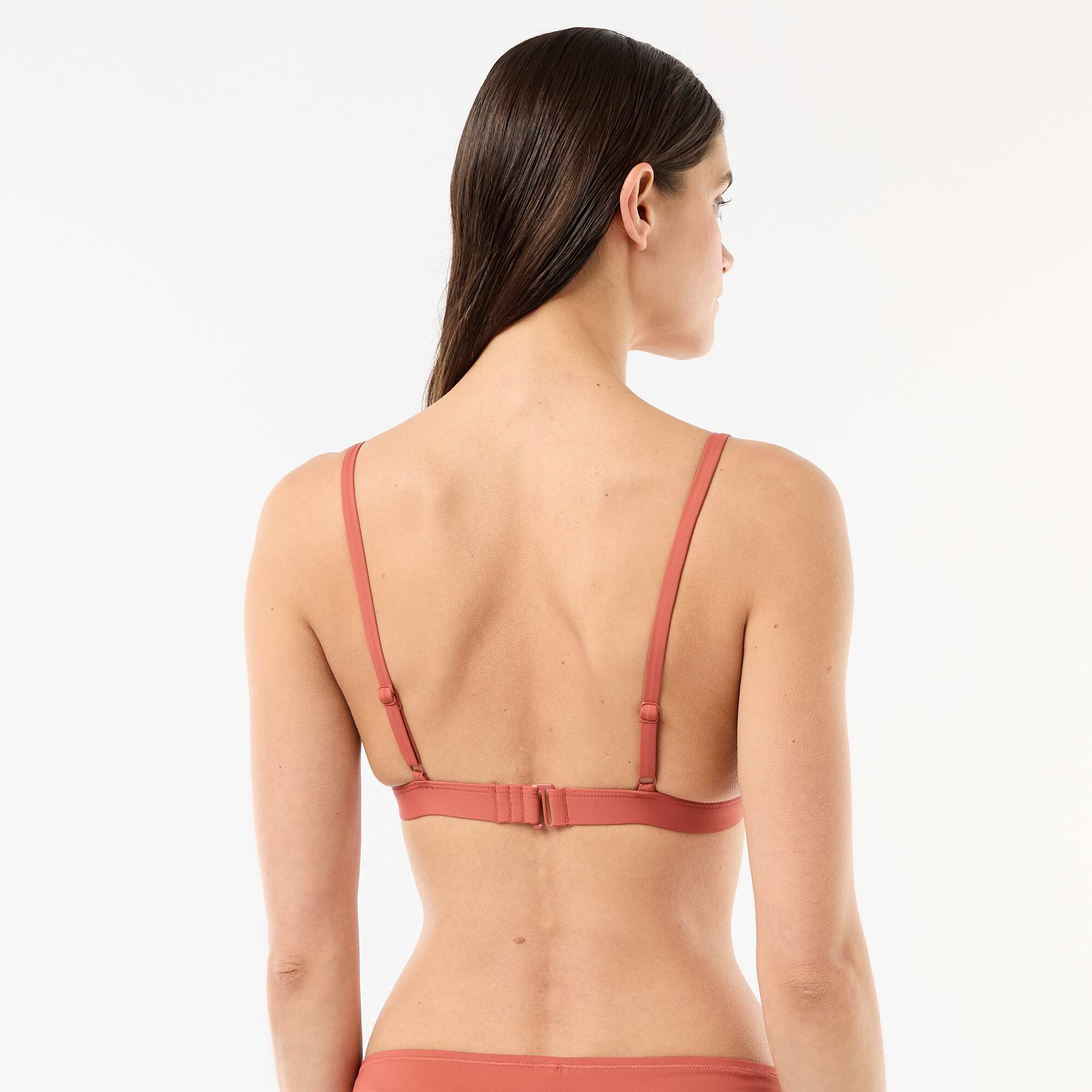 Macrame Trim Triangle Bikini Top ORANGE - Image 3