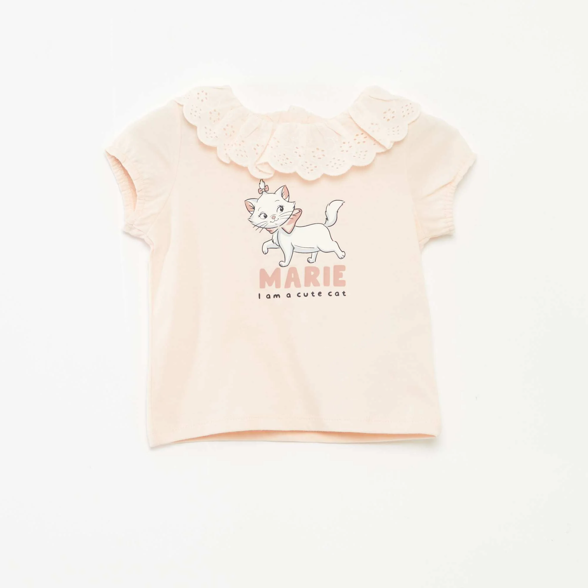 Marie broderie anglaise T-shirt PINK