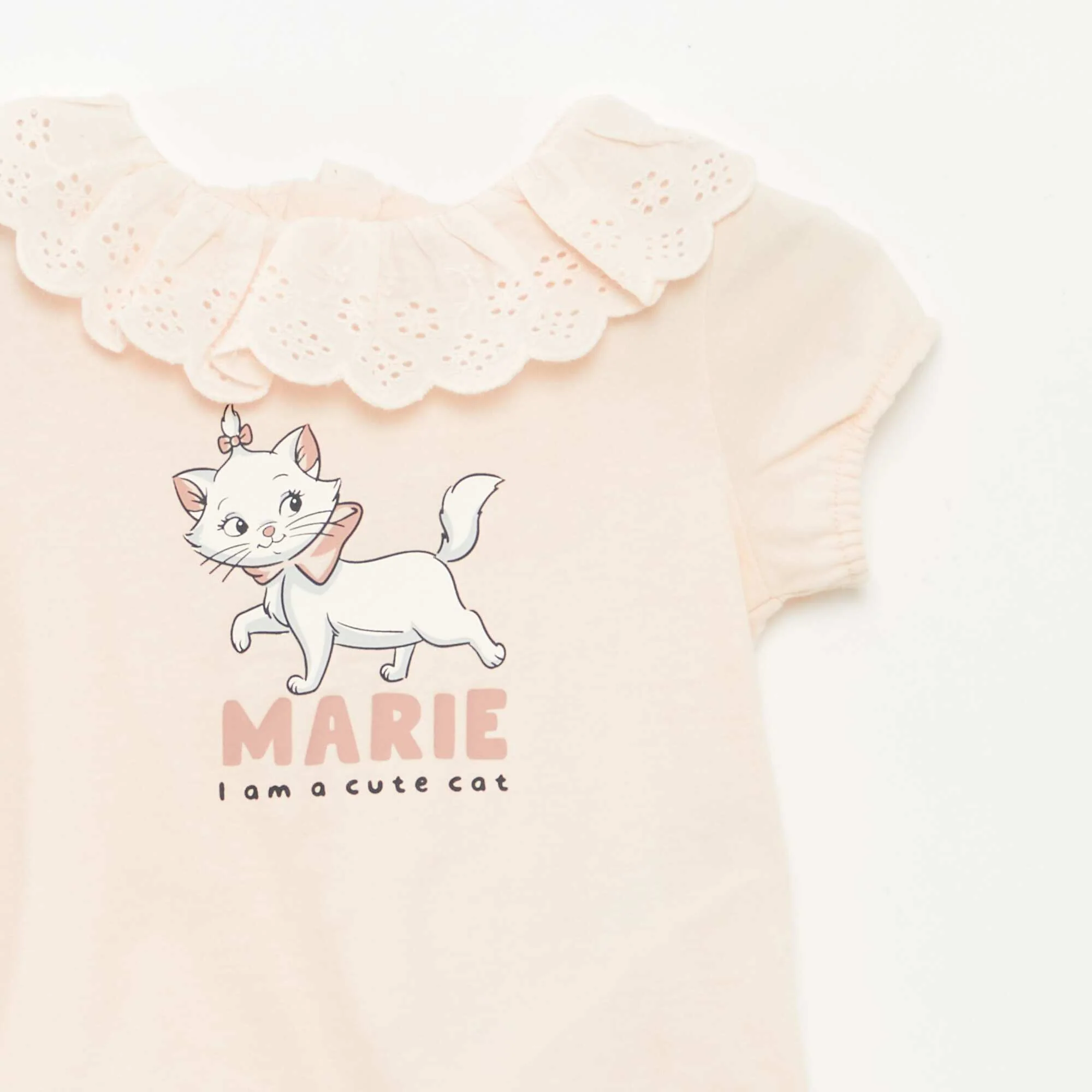 Marie broderie anglaise T-shirt PINK - Image 2