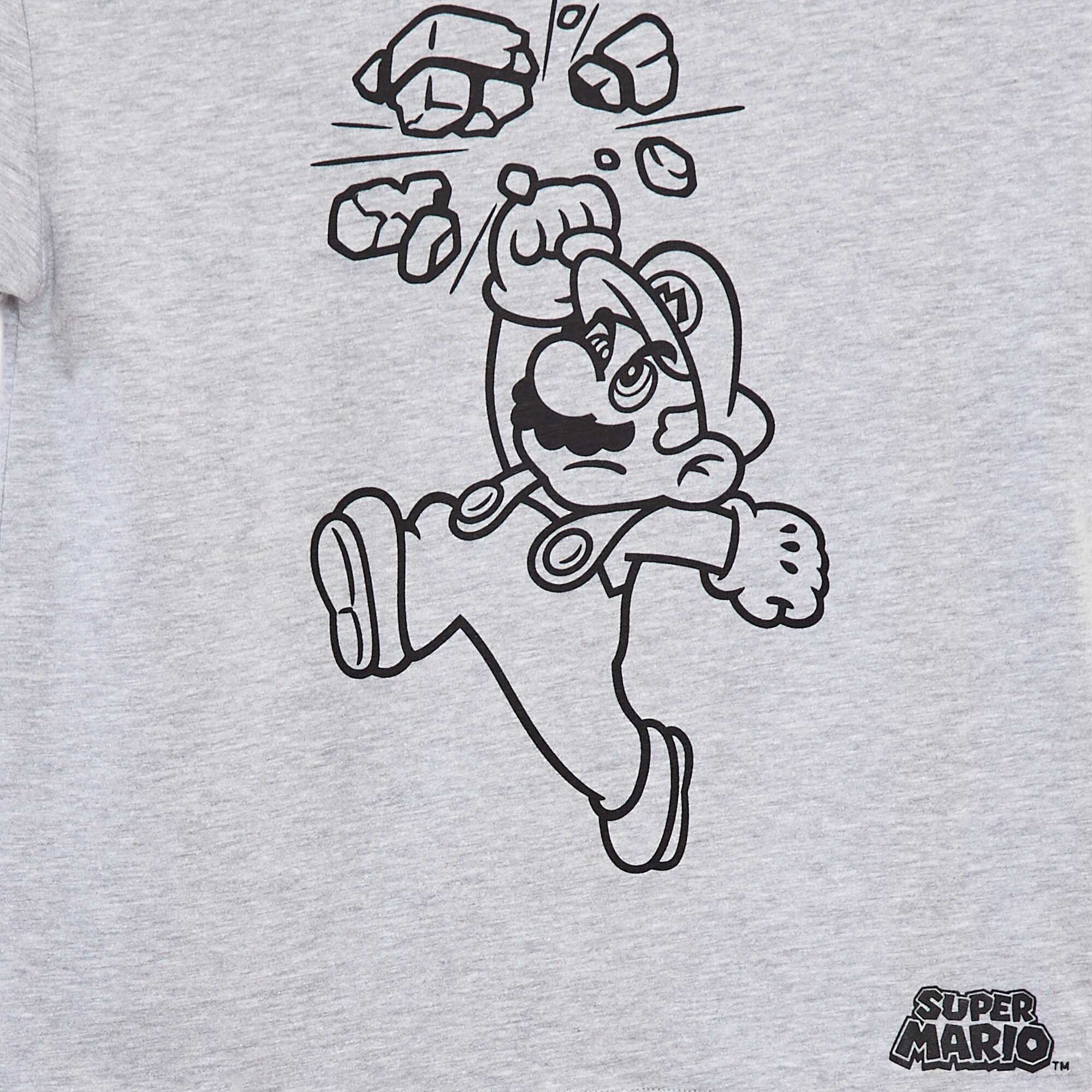 Mario printed T-shirt GREY - Image 2