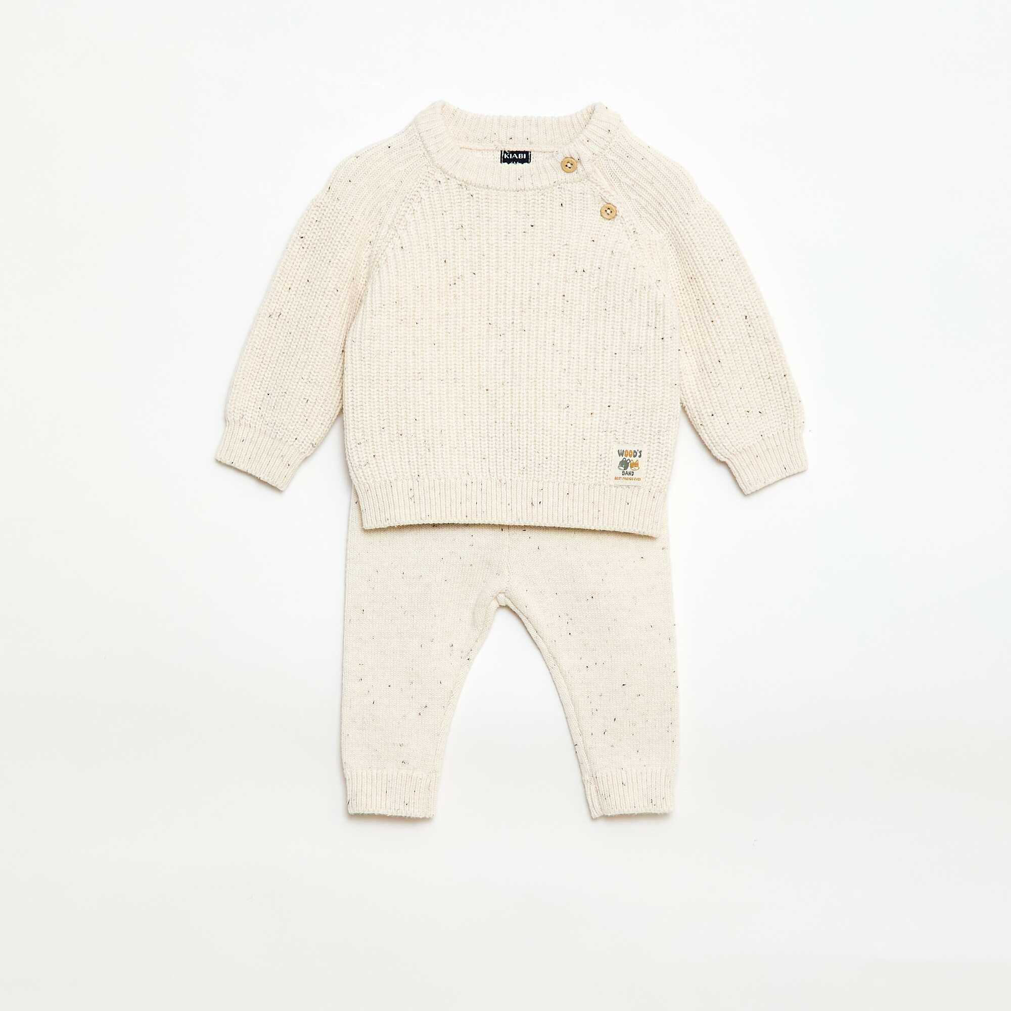Marled Knit 2-Piece Set WHITE