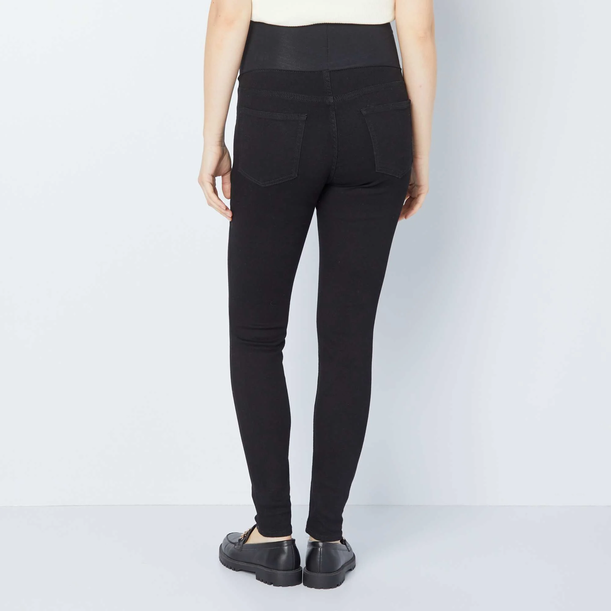 Maternity jeggings with support panel BLACK - Image 3