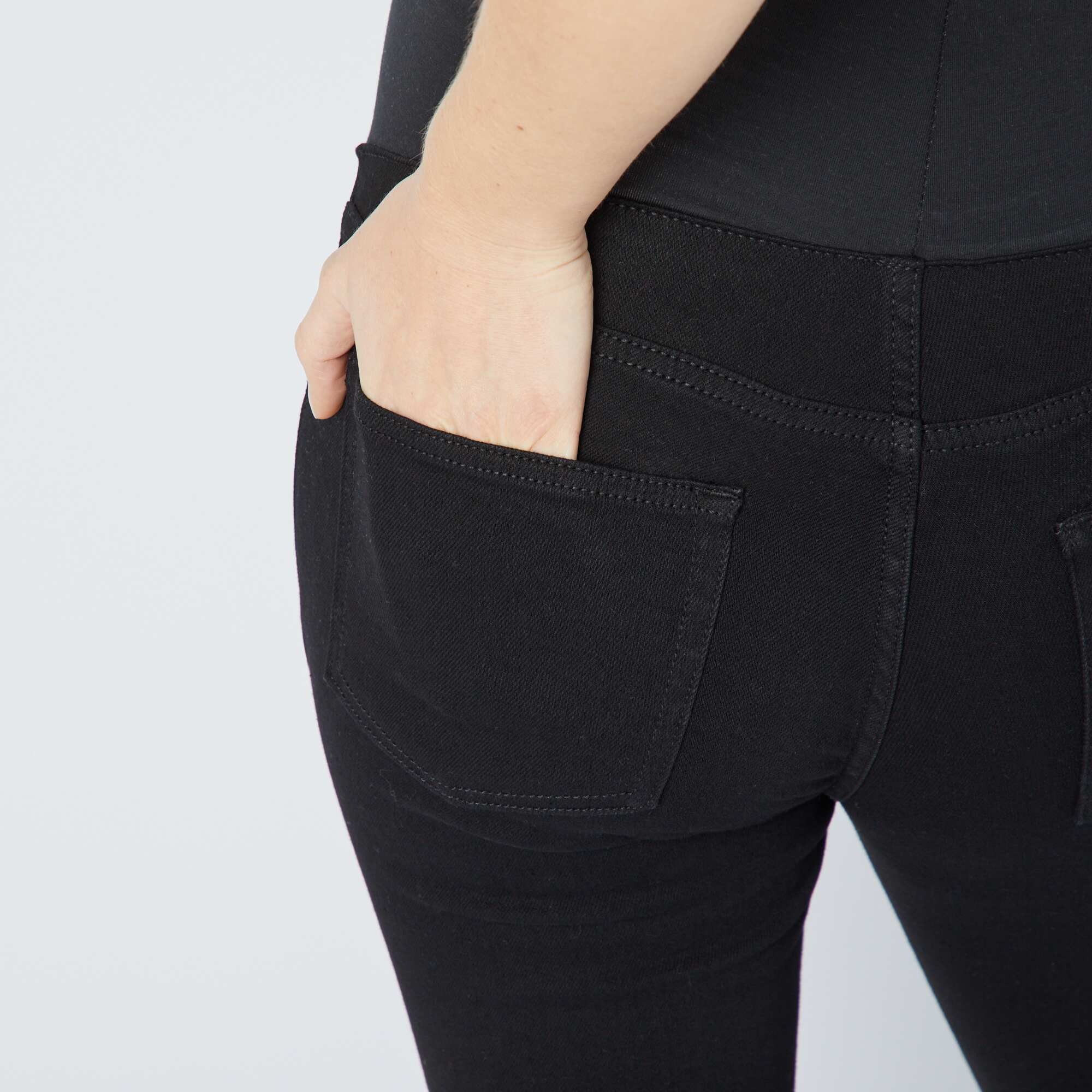 Maternity jeggings with support panel BLACK - Image 4