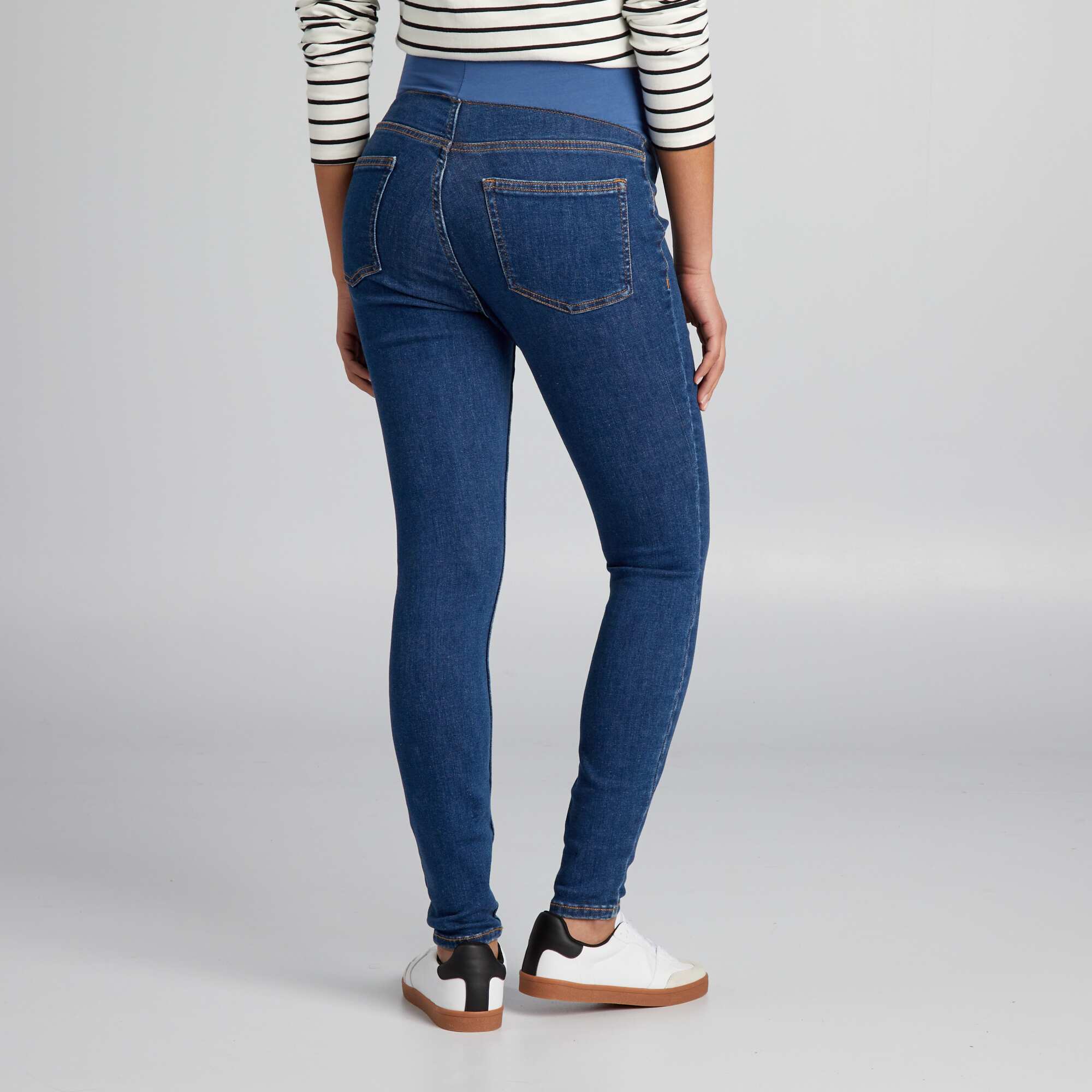 Maternity jeggings with support panel BLUE - Image 4