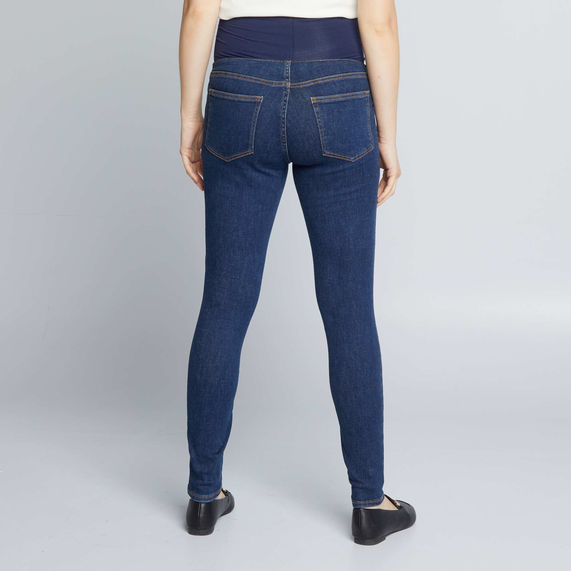 Maternity jeggings with support panel BLUE - Image 3