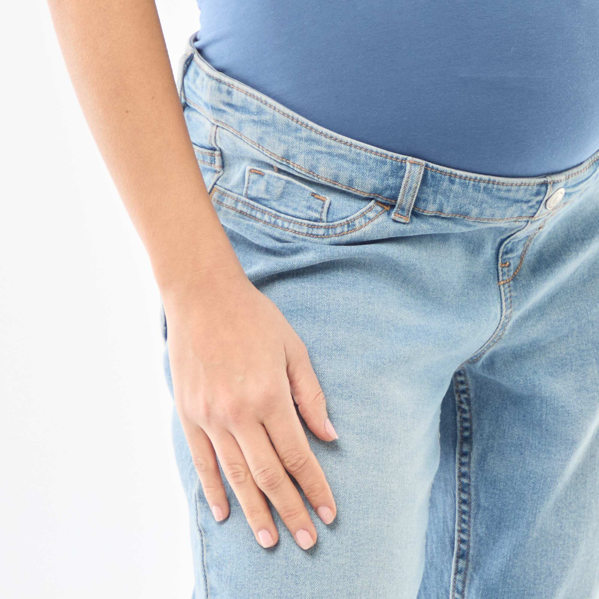Maternity Mom Fit Jeans BLUE - Image 4