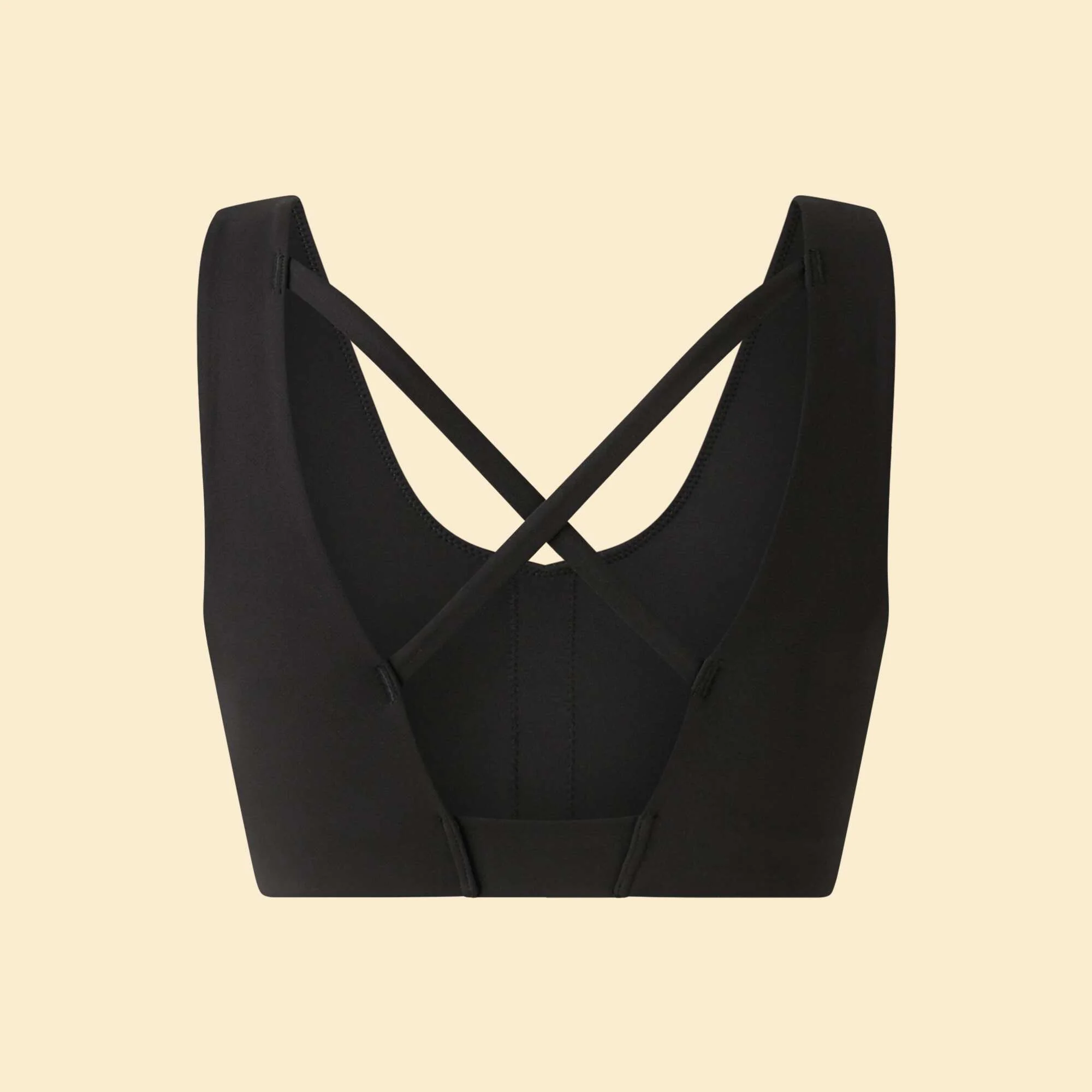 Medium Support Criss-Cross Back Sports Bra BLACK - Image 2