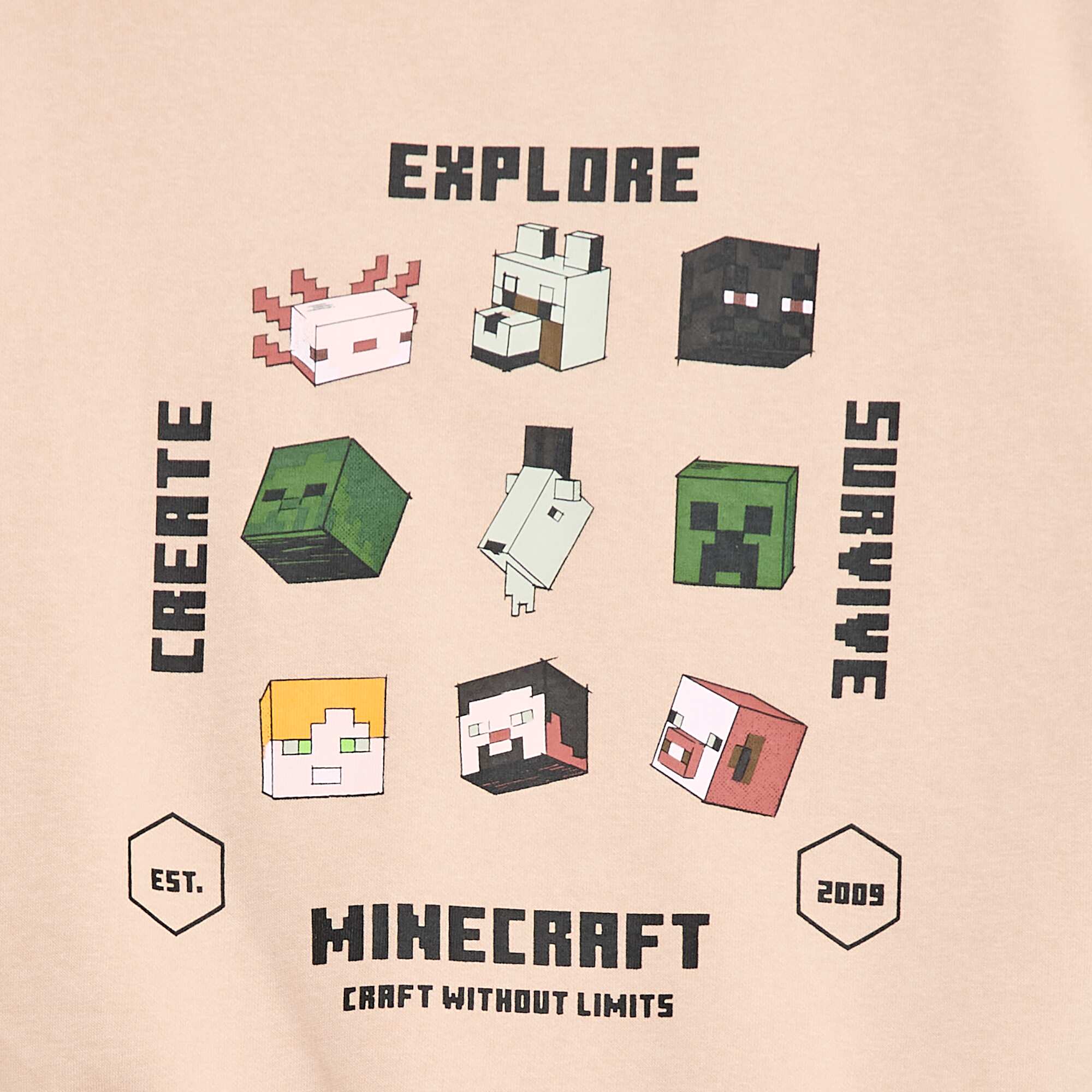 Minecraft Fleece Sweatshirt BEIGE - Image 2