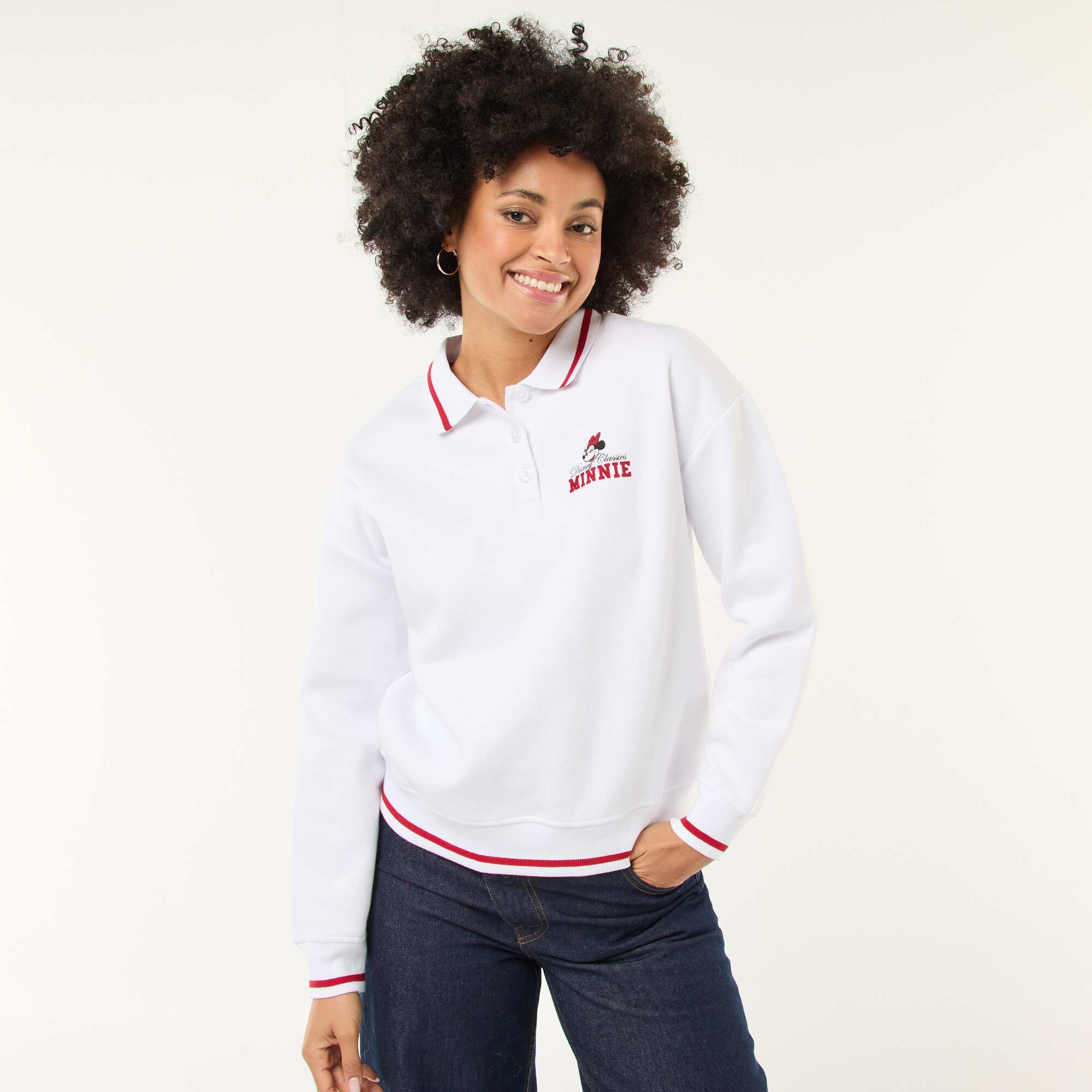 Minnie Mouse Disney Polo Sweatshirt WHITE - Image 4