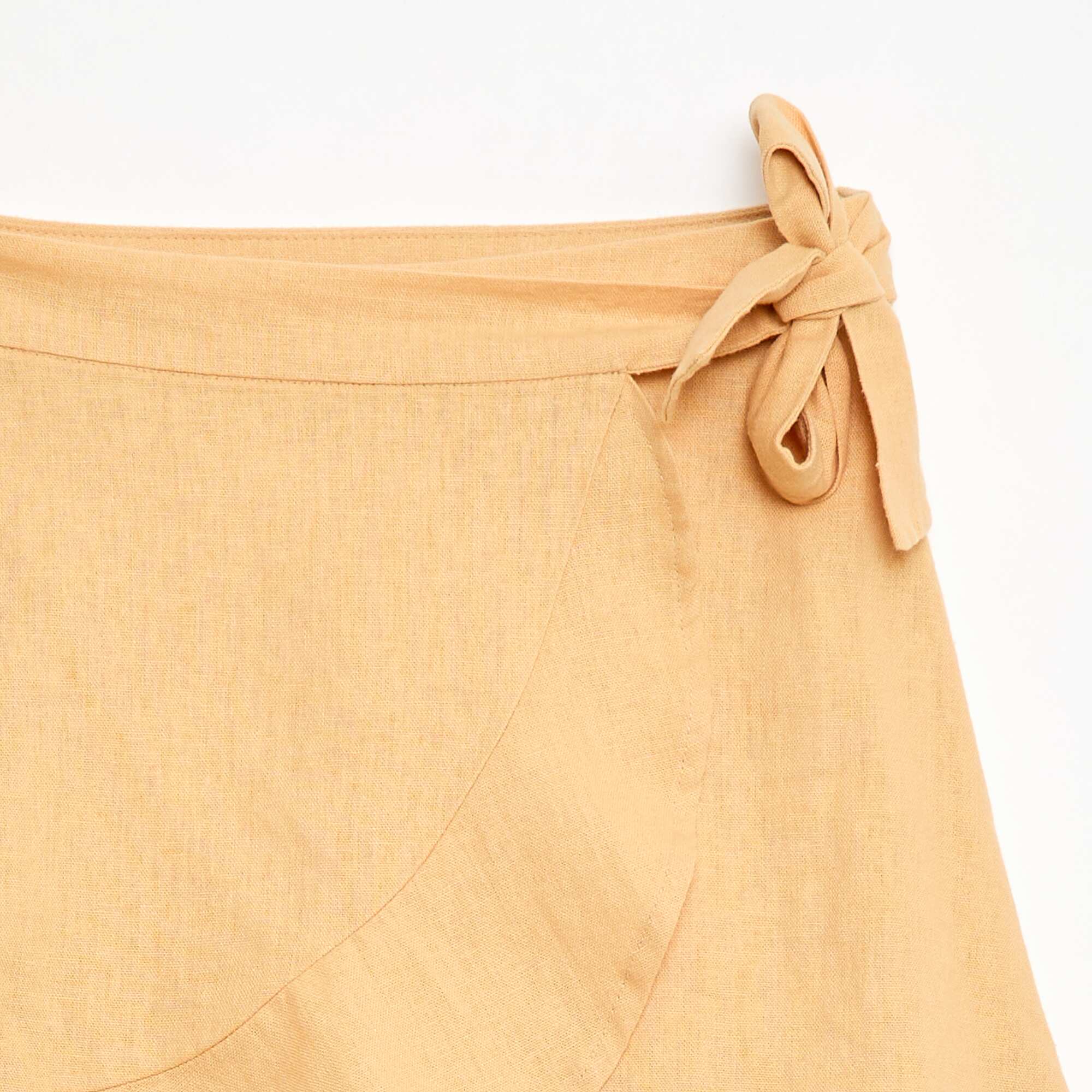 Mixed Linen Ruffle Skirt YELLOW - Image 5