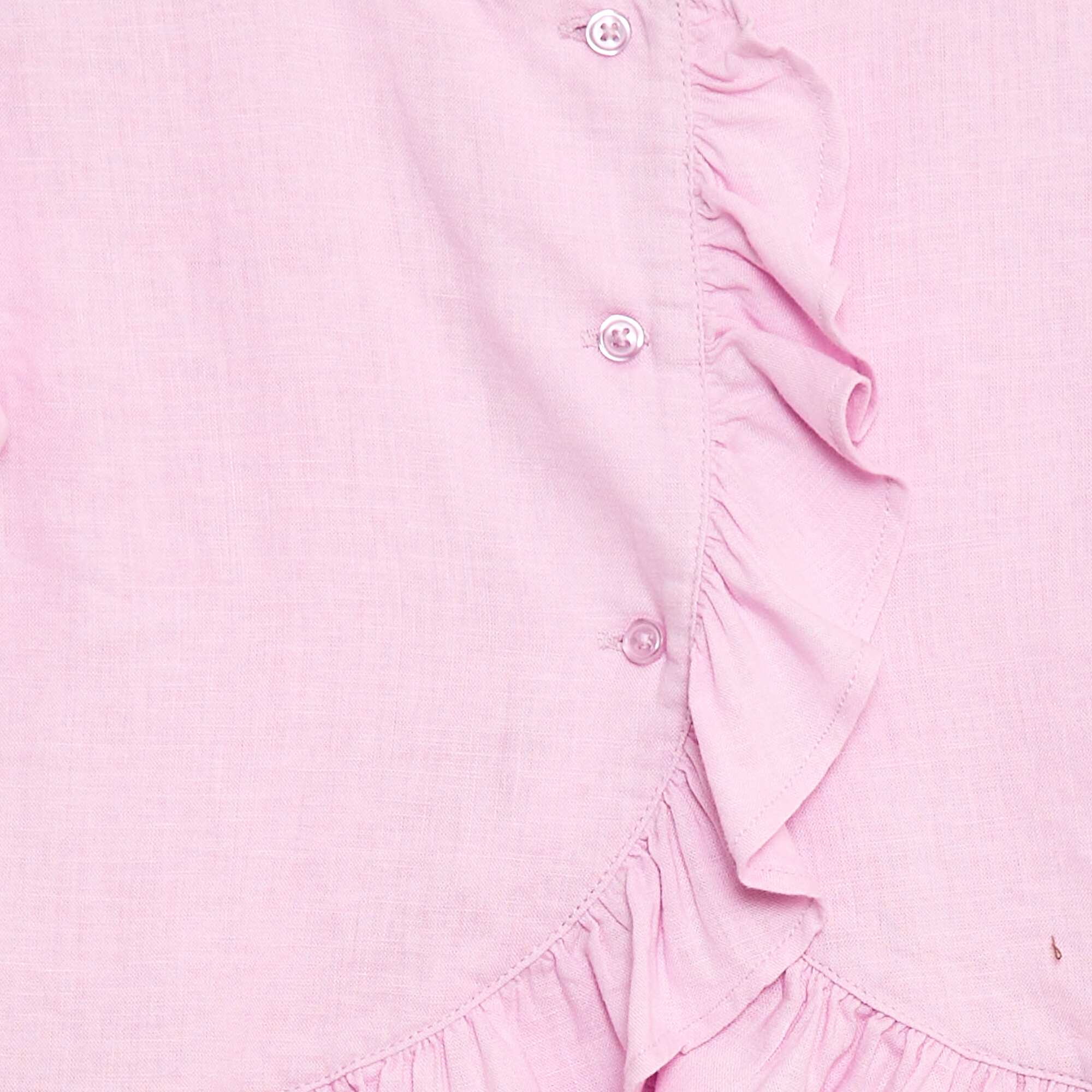 Mixed Linen Ruffle Top PURPLE - Image 5