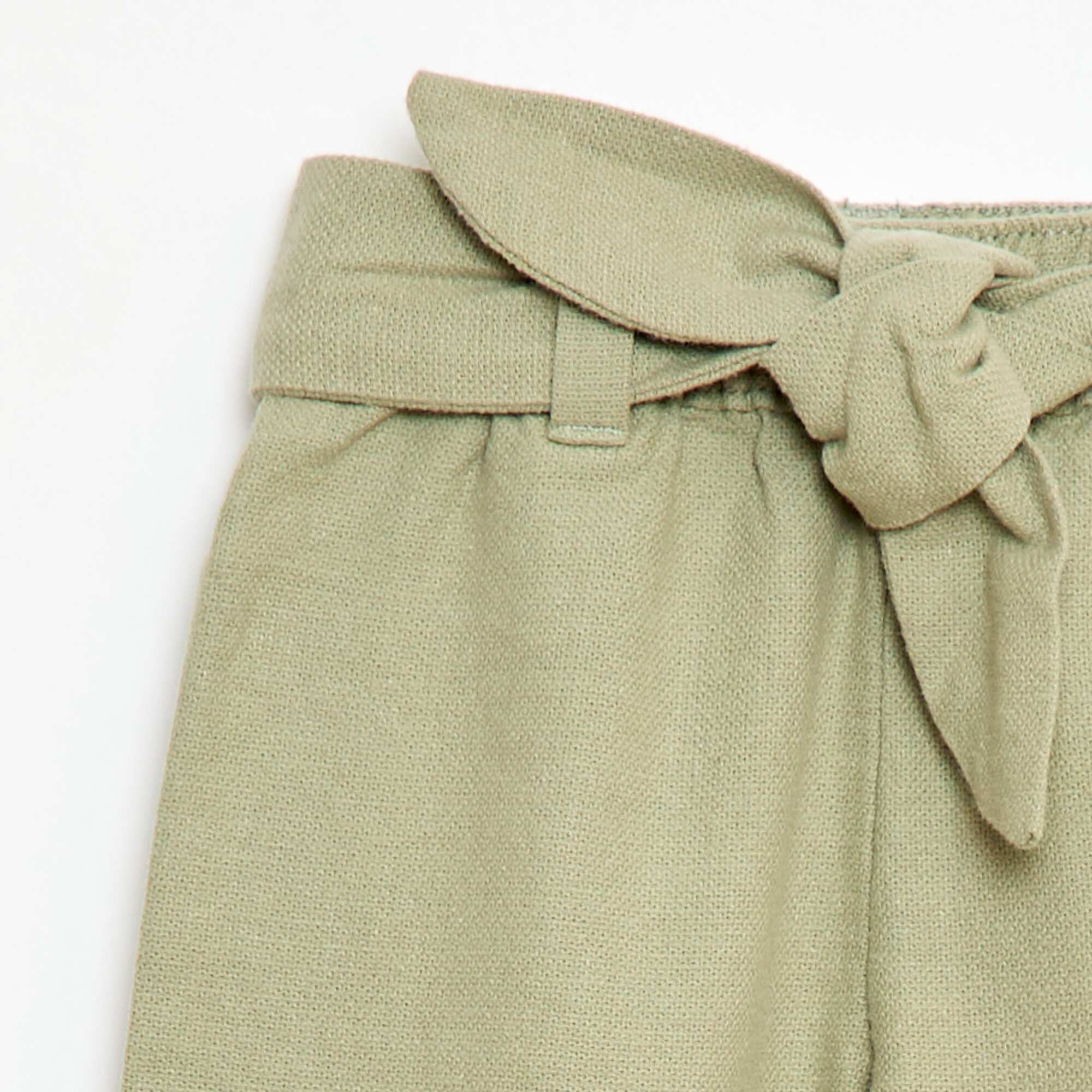 Mixed Linen Trousers GREEN - Image 3