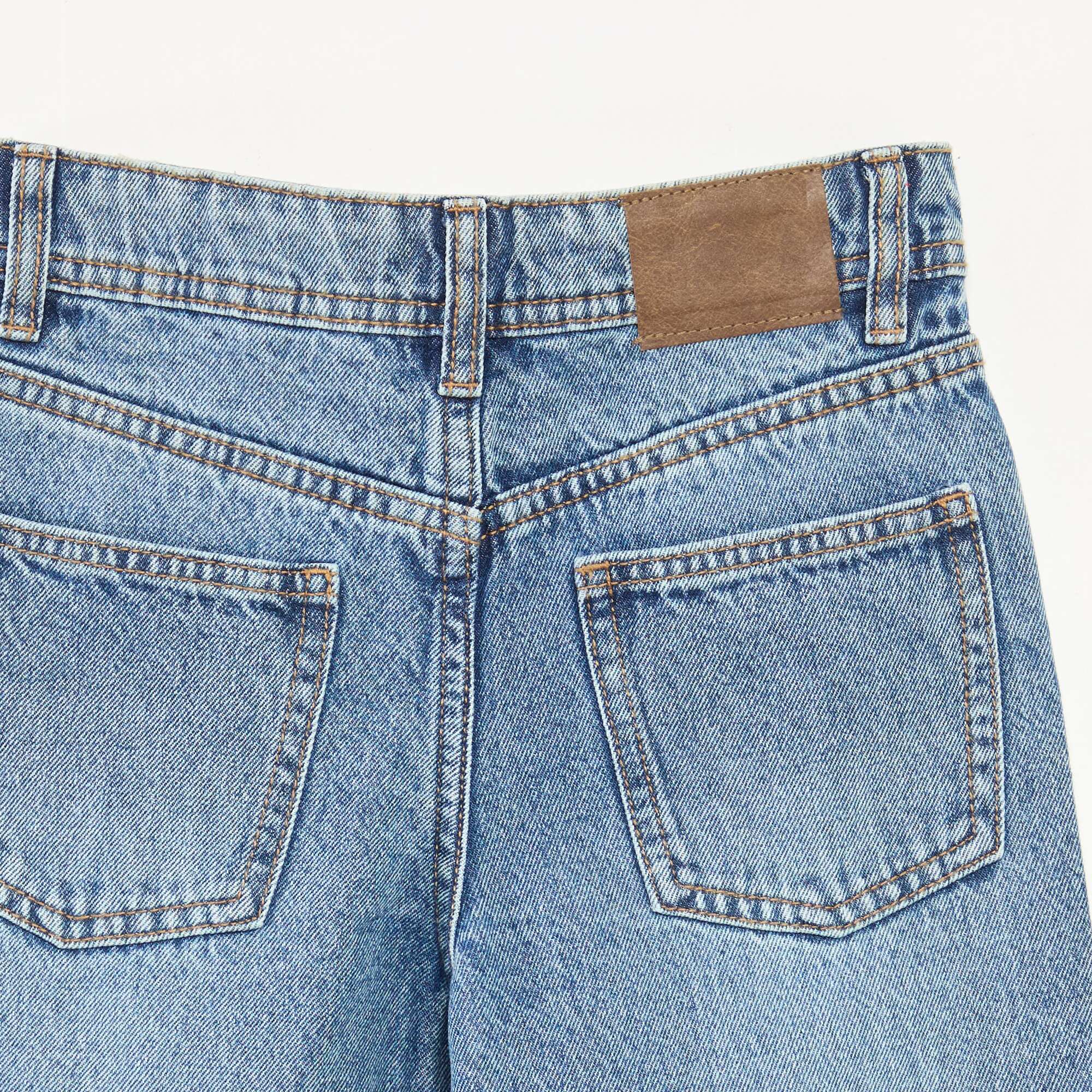 Mom fit denim trousers with rhinestones BLUE - Image 5