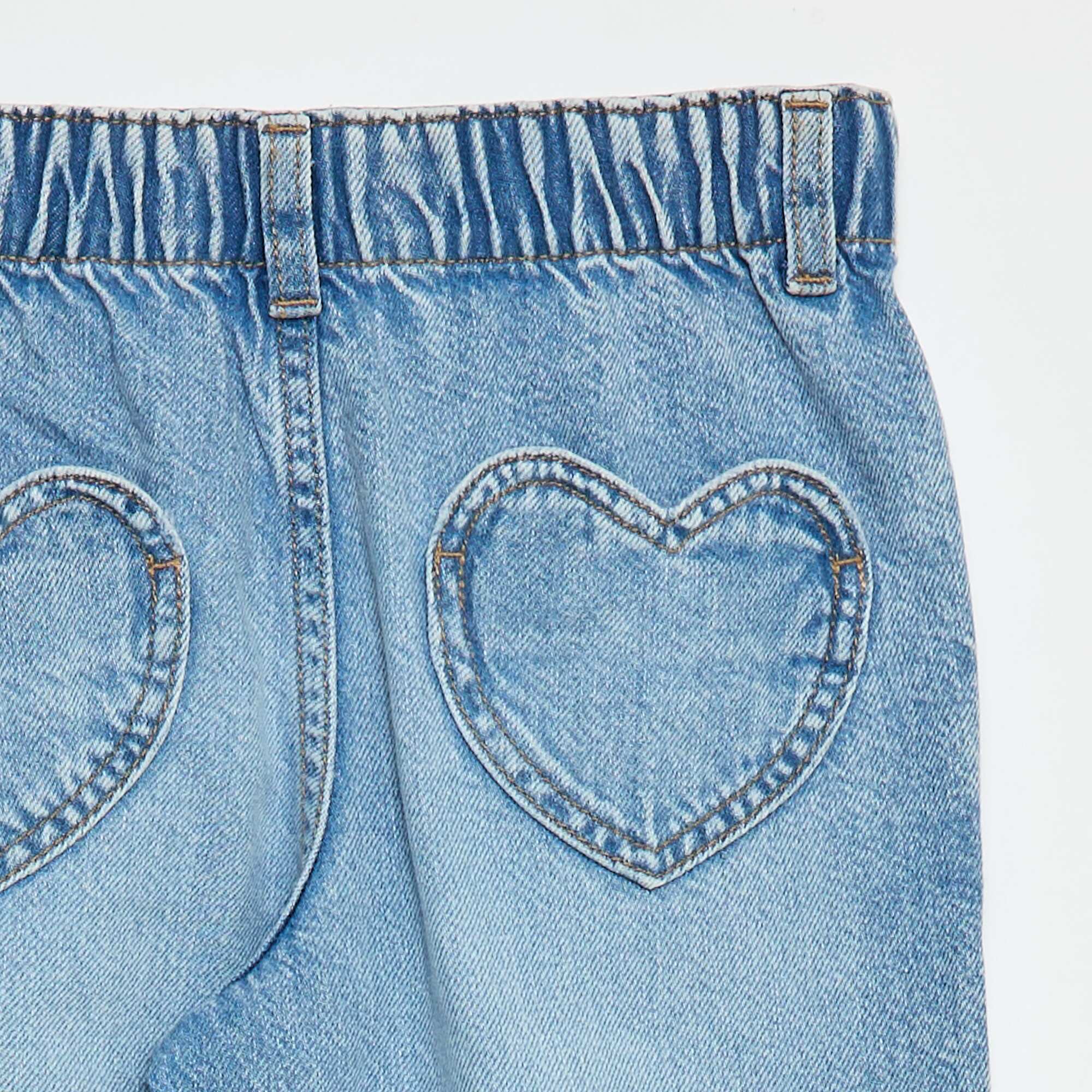 Mom Jeans with Heart-Shaped Pockets BLUE - Image 4