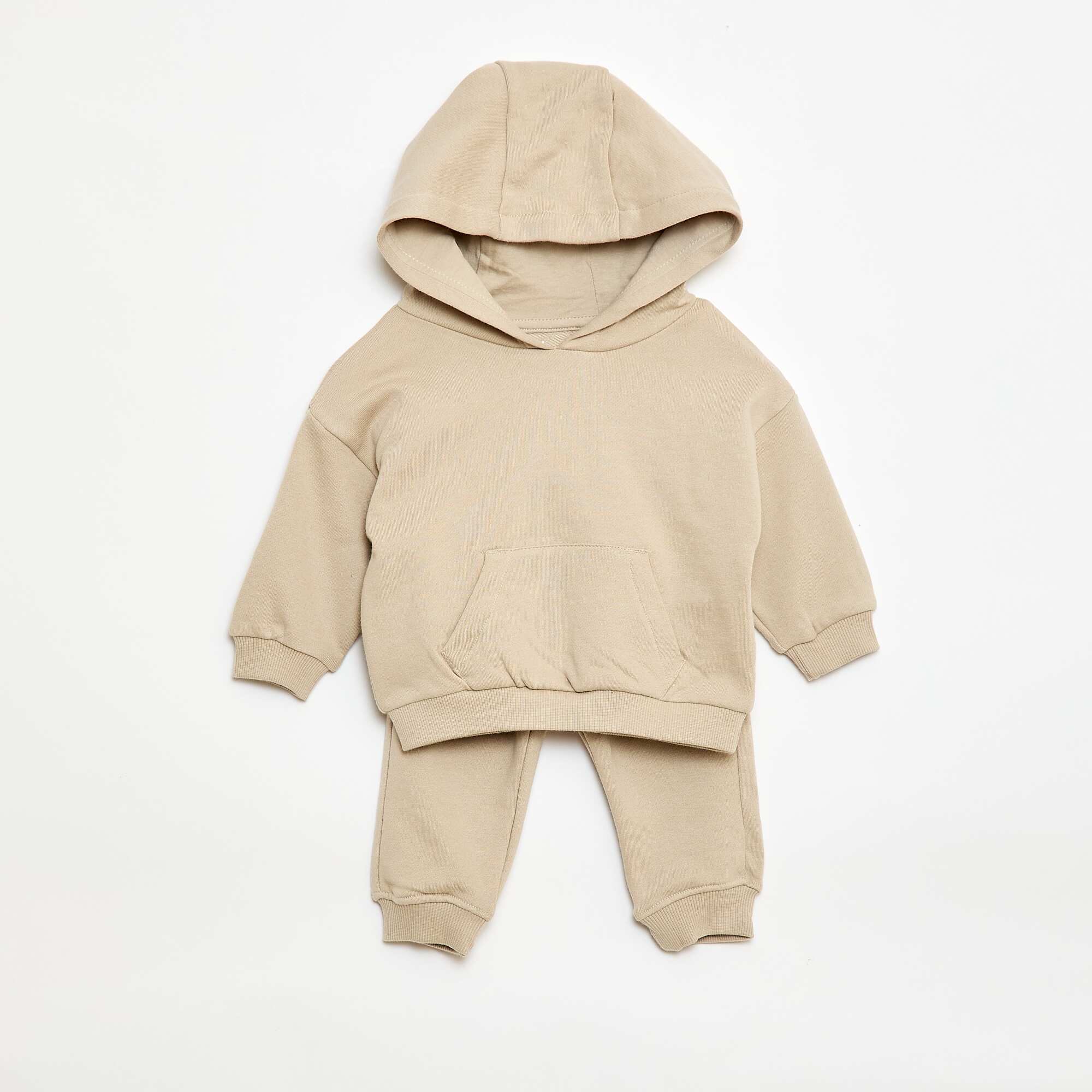 Monochrome Hoodie and Joggers Set - 2 Piece BEIGE