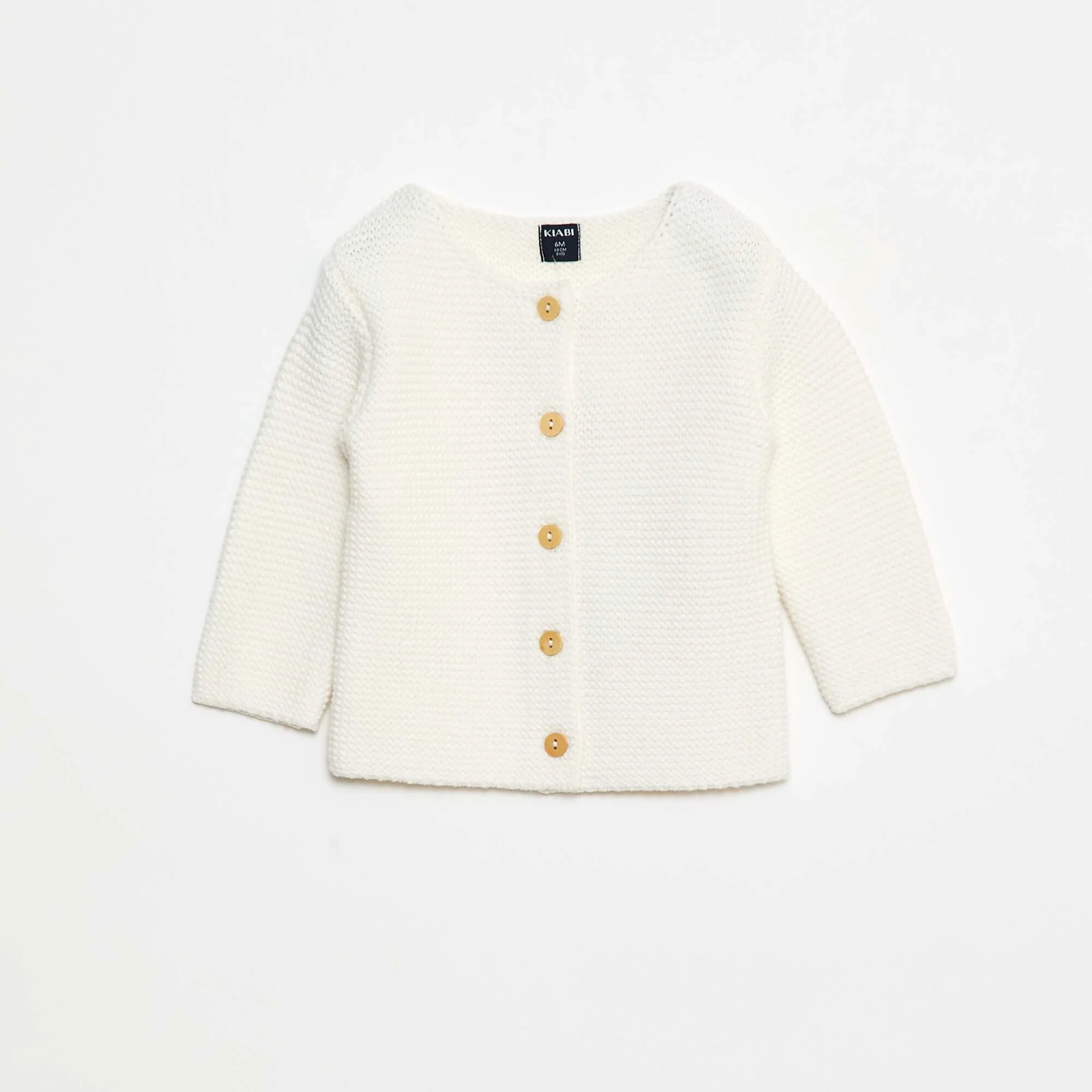Moss Stitch Cardigan WHITE