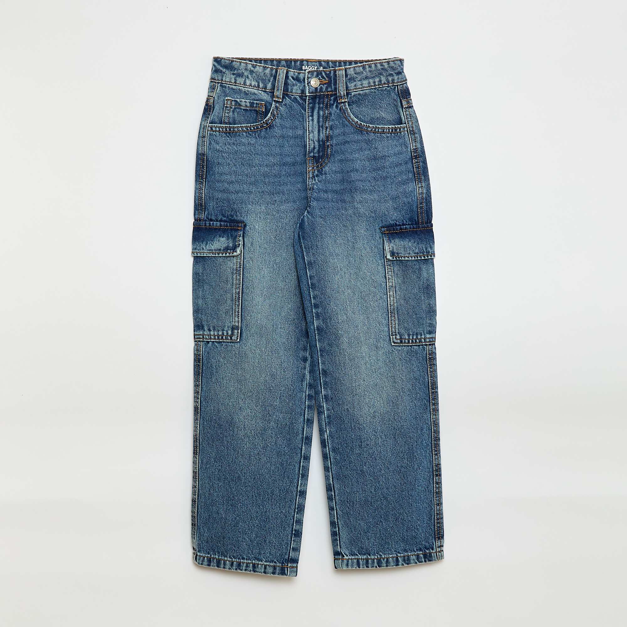 Multi-Pocket Denim Trousers BLUE