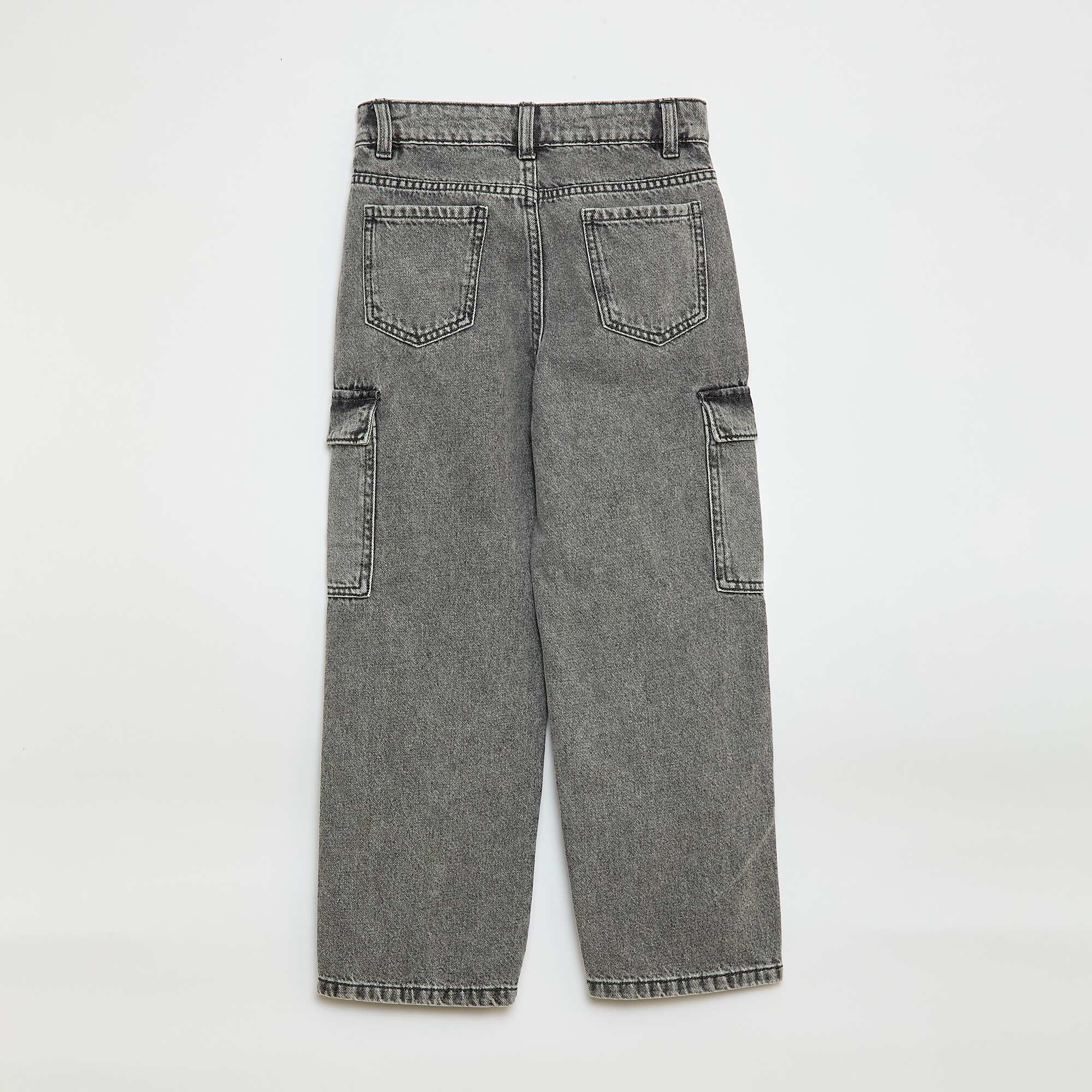 Multi-Pocket Denim Trousers GREY - Image 2