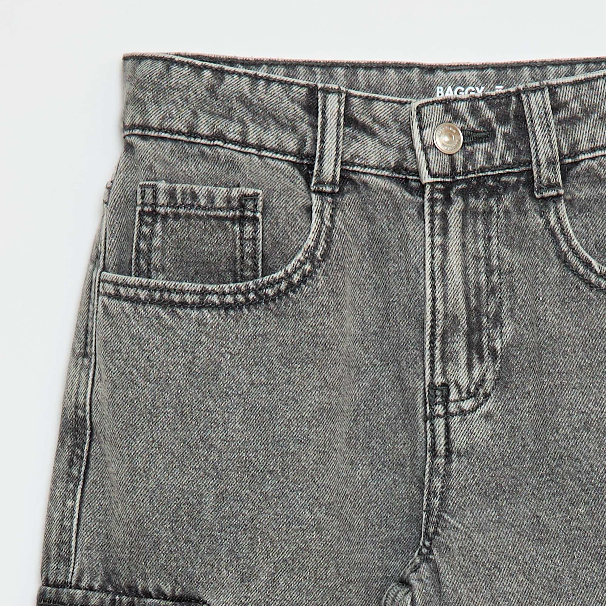 Multi-Pocket Denim Trousers GREY - Image 3