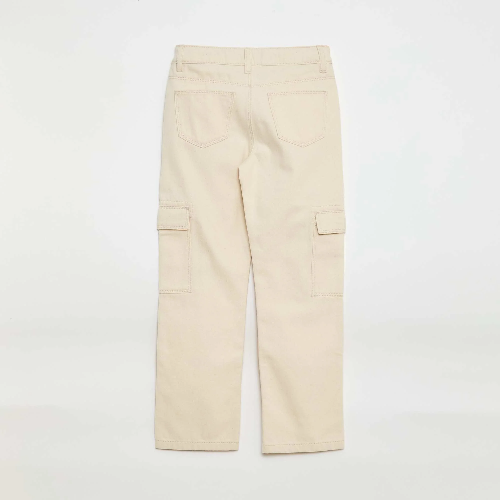 Multi-Pocket Denim Trousers WHITE - Image 2
