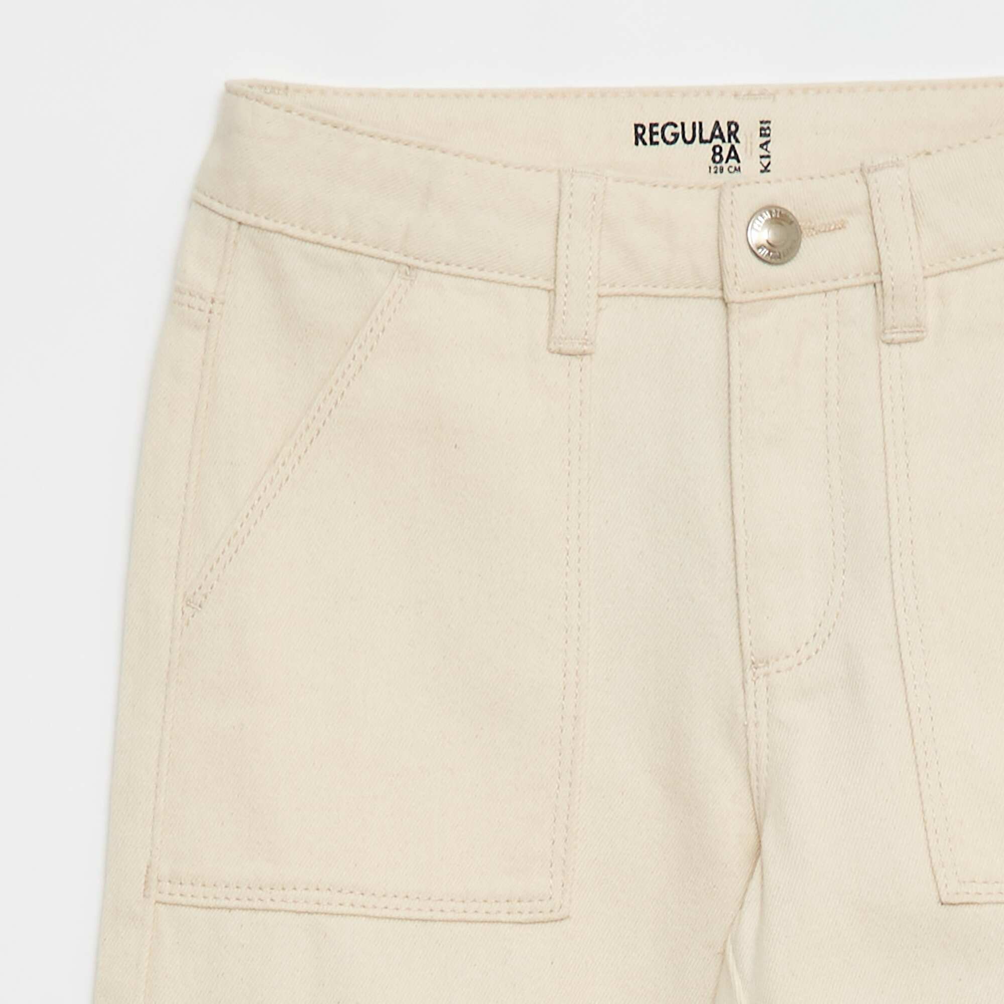 Multi-Pocket Denim Trousers WHITE - Image 3