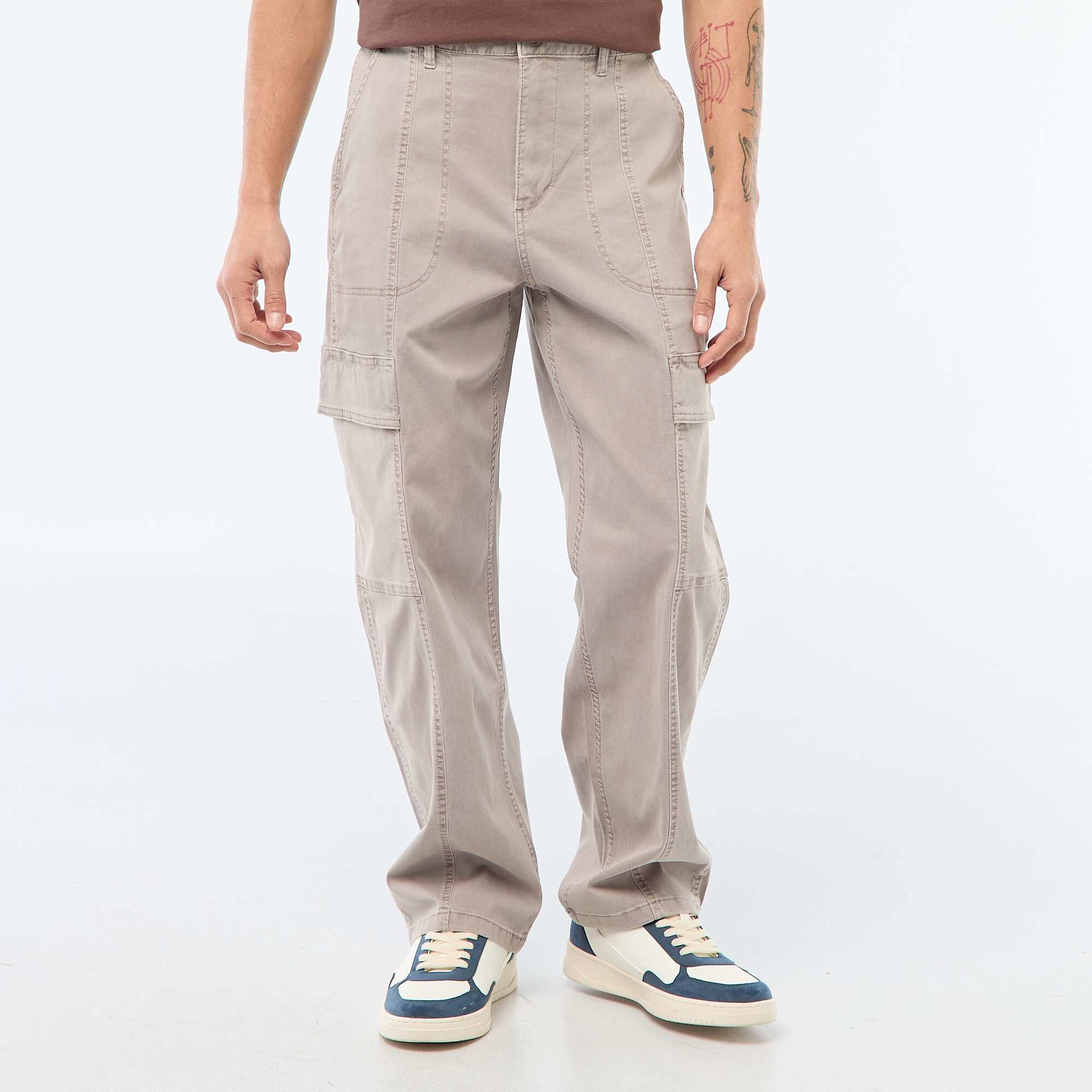 Multi-Pocket Straight Leg Pants / Regular Fit GREY - Image 3