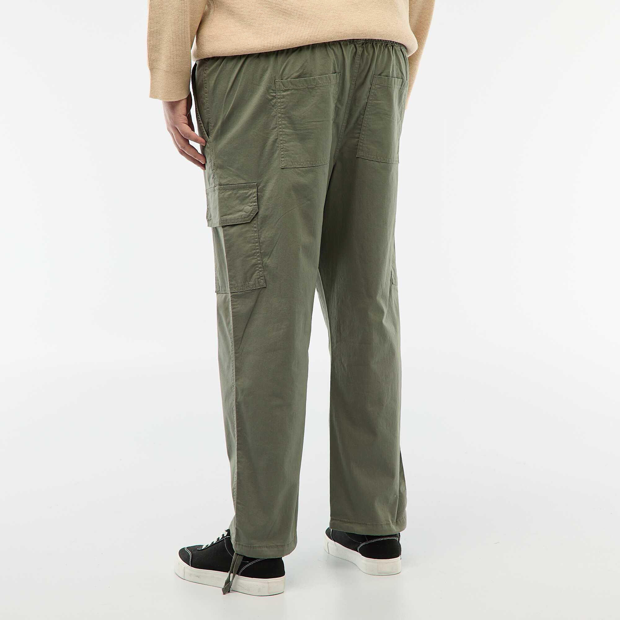 Multi-pocket straight leg / regular fit trousers GREEN - Image 3