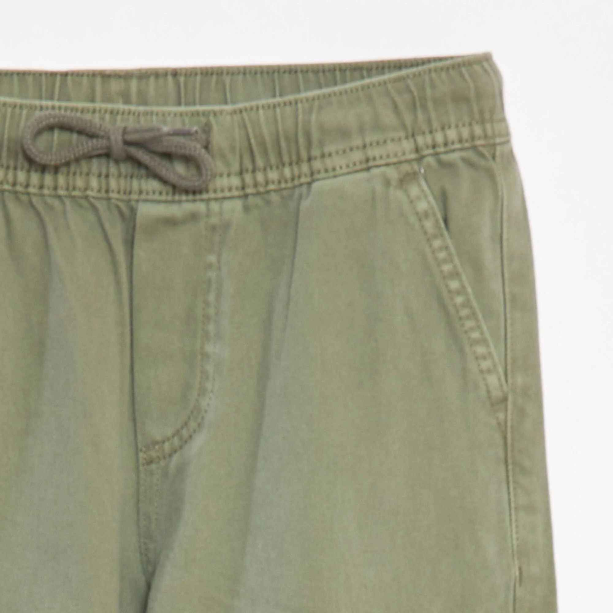 Multi-pocket trousers with elasticated waistband GREEN - Image 4