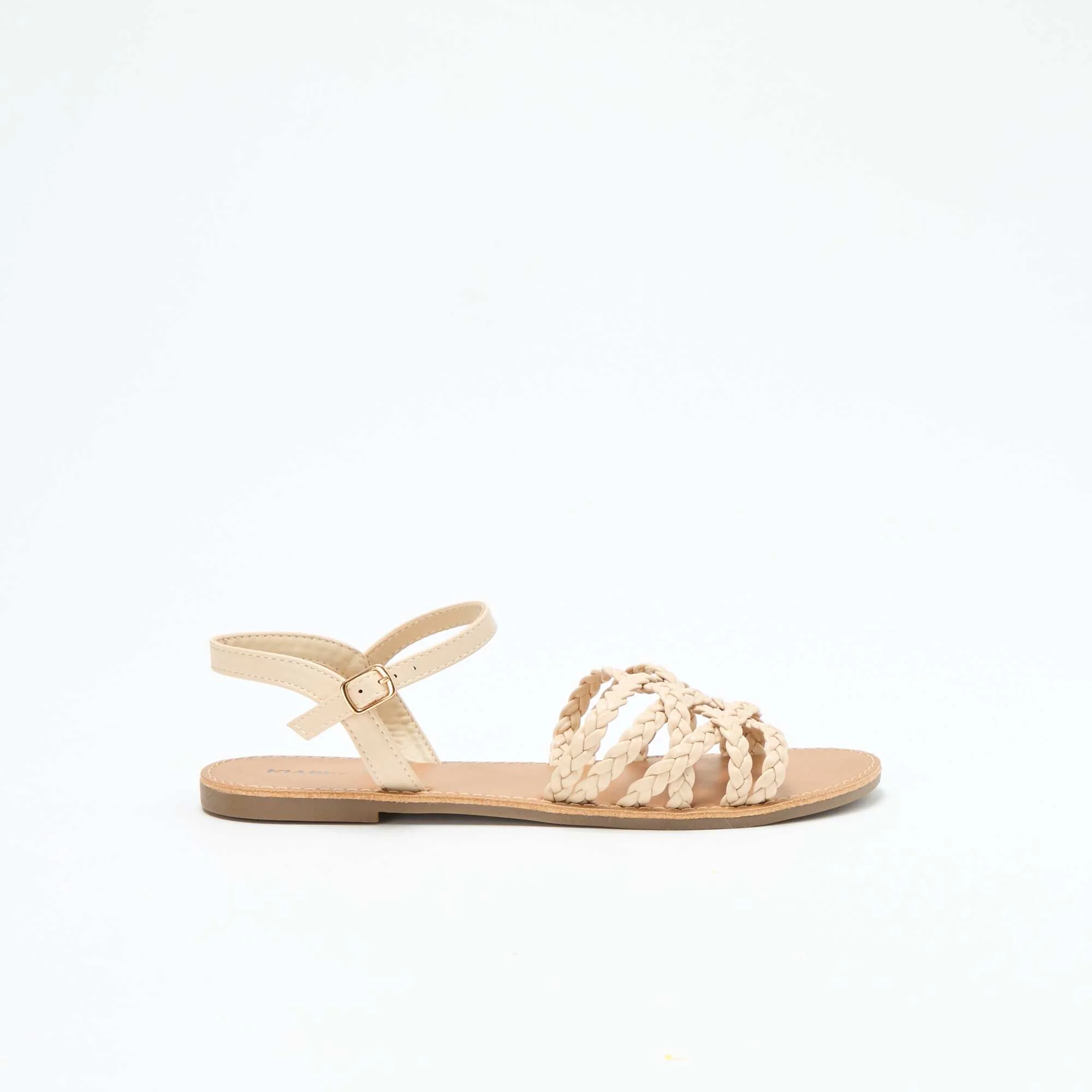 Multi-Strap Braided Sandals BEIGE - Image 2