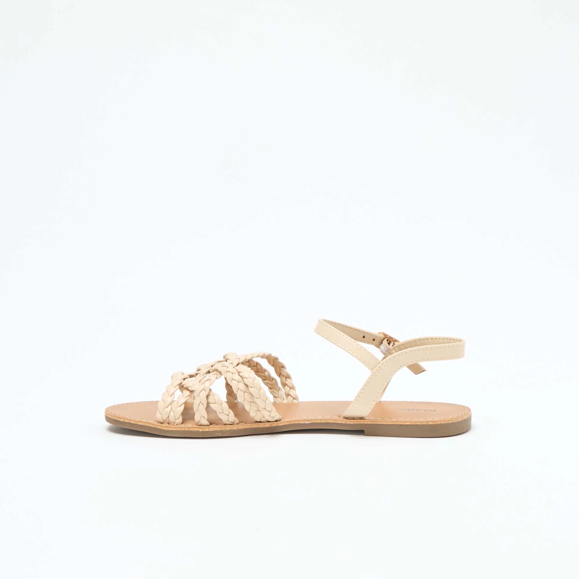 Multi-Strap Braided Sandals BEIGE - Image 4
