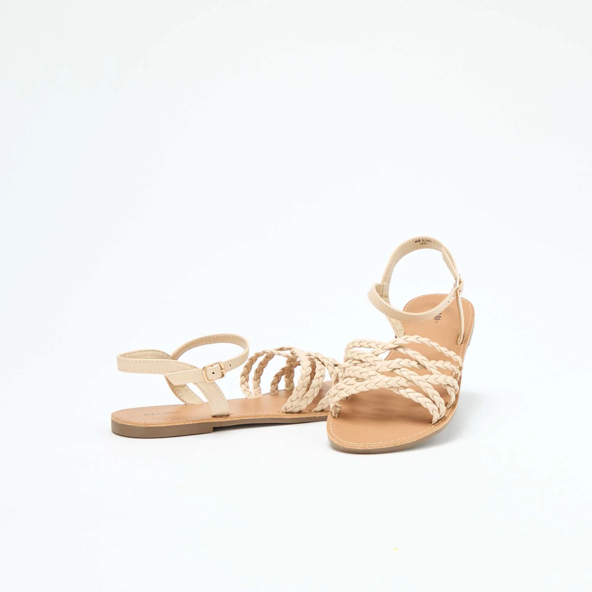 Multi-Strap Braided Sandals BEIGE - Image 5