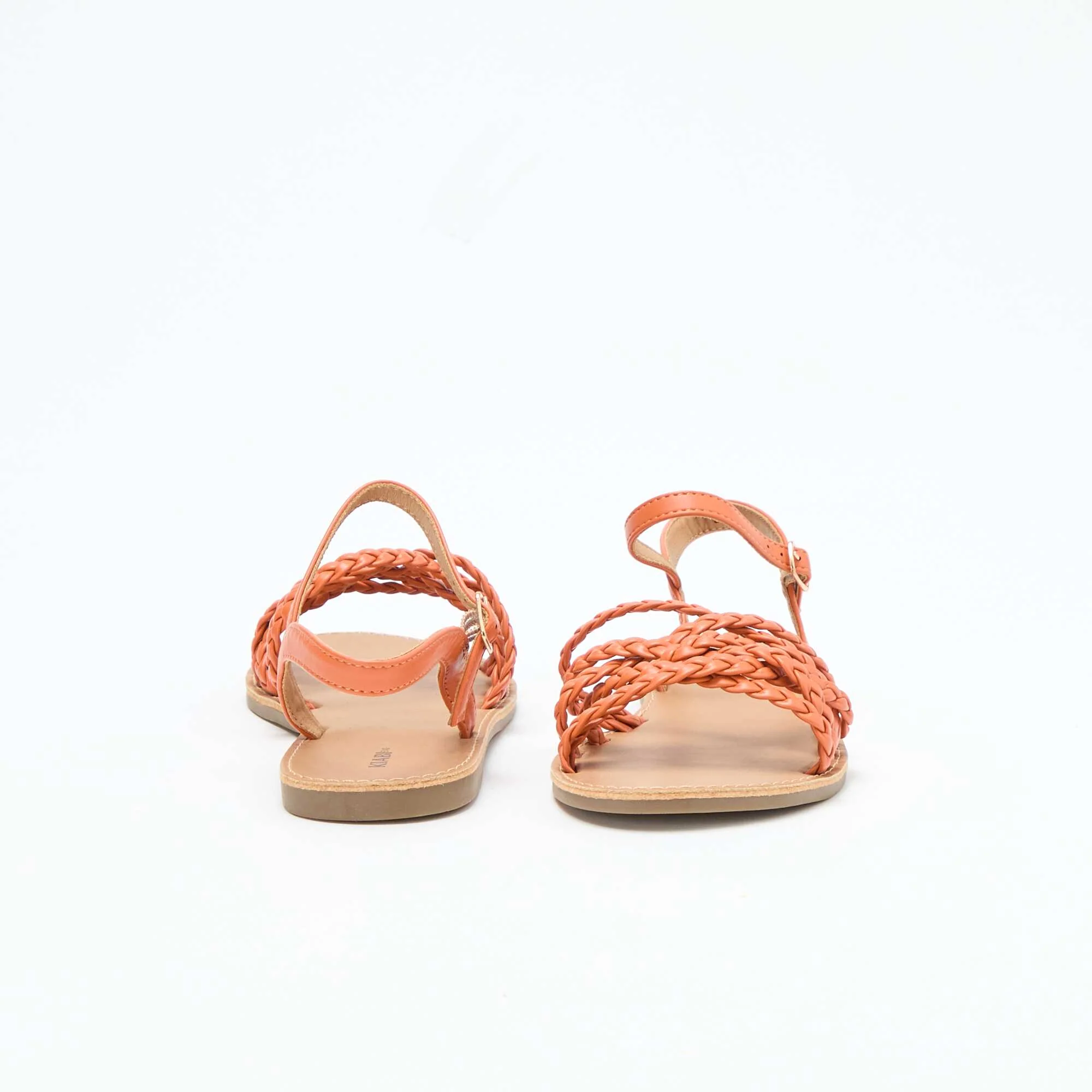 Multi-Strap Braided Sandals ORANGE - Image 3