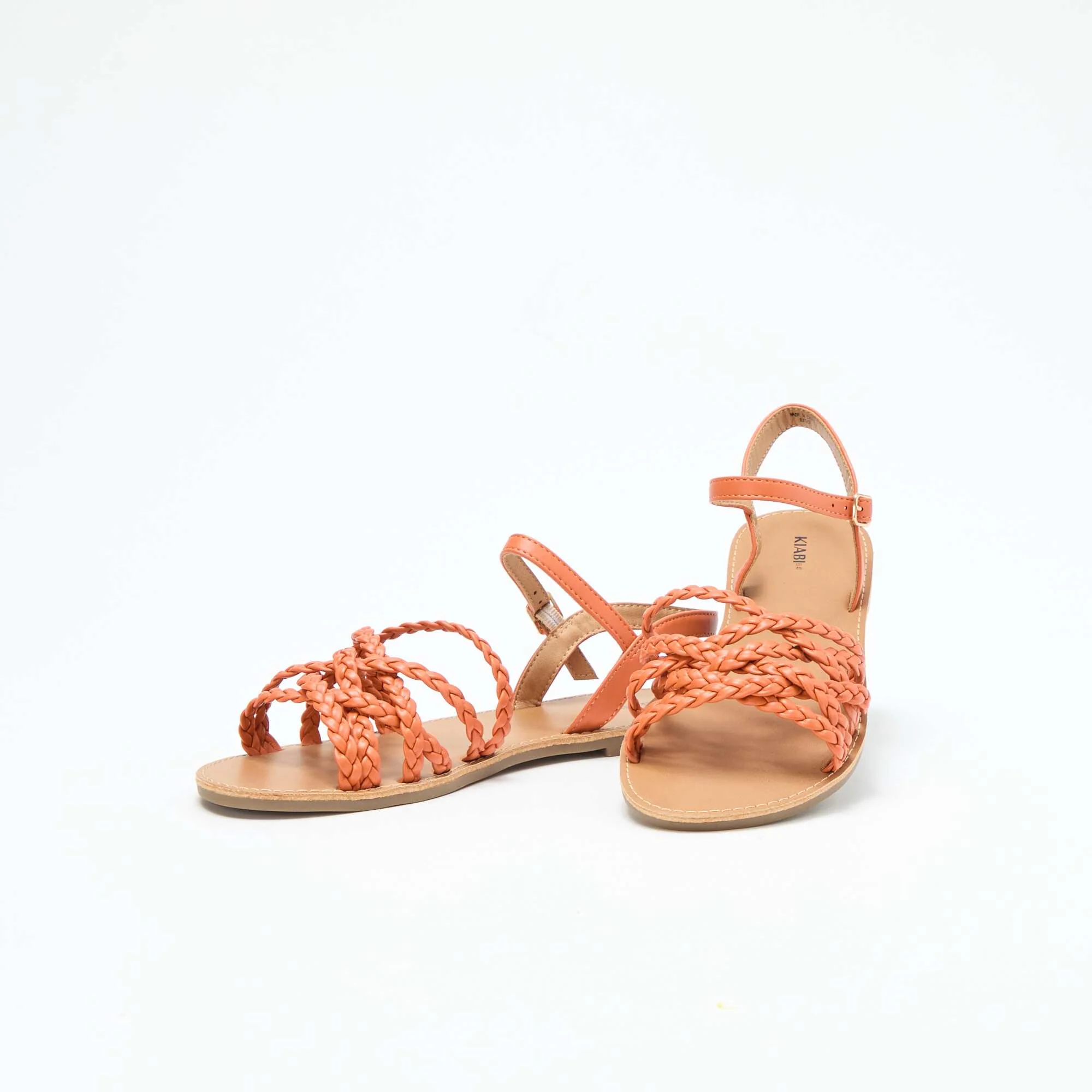 Multi-Strap Braided Sandals ORANGE - Image 5