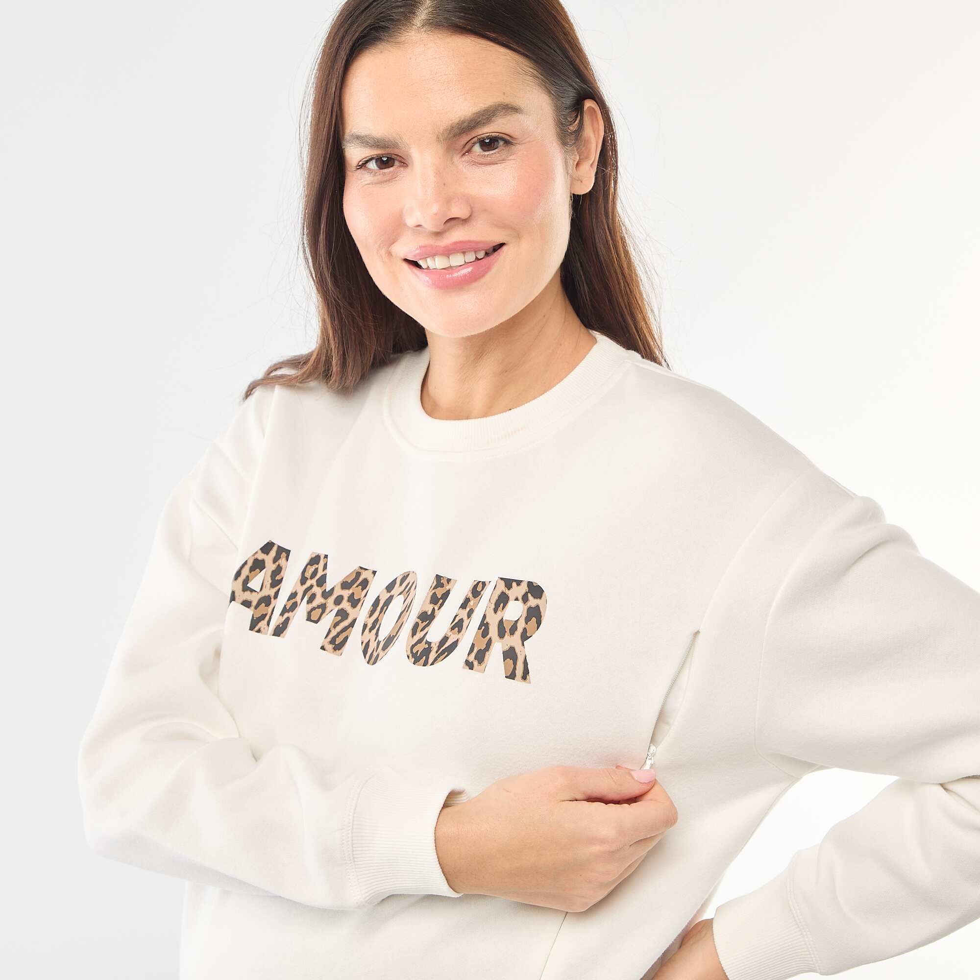 Nursing sweatshirt WHITE - Image 2