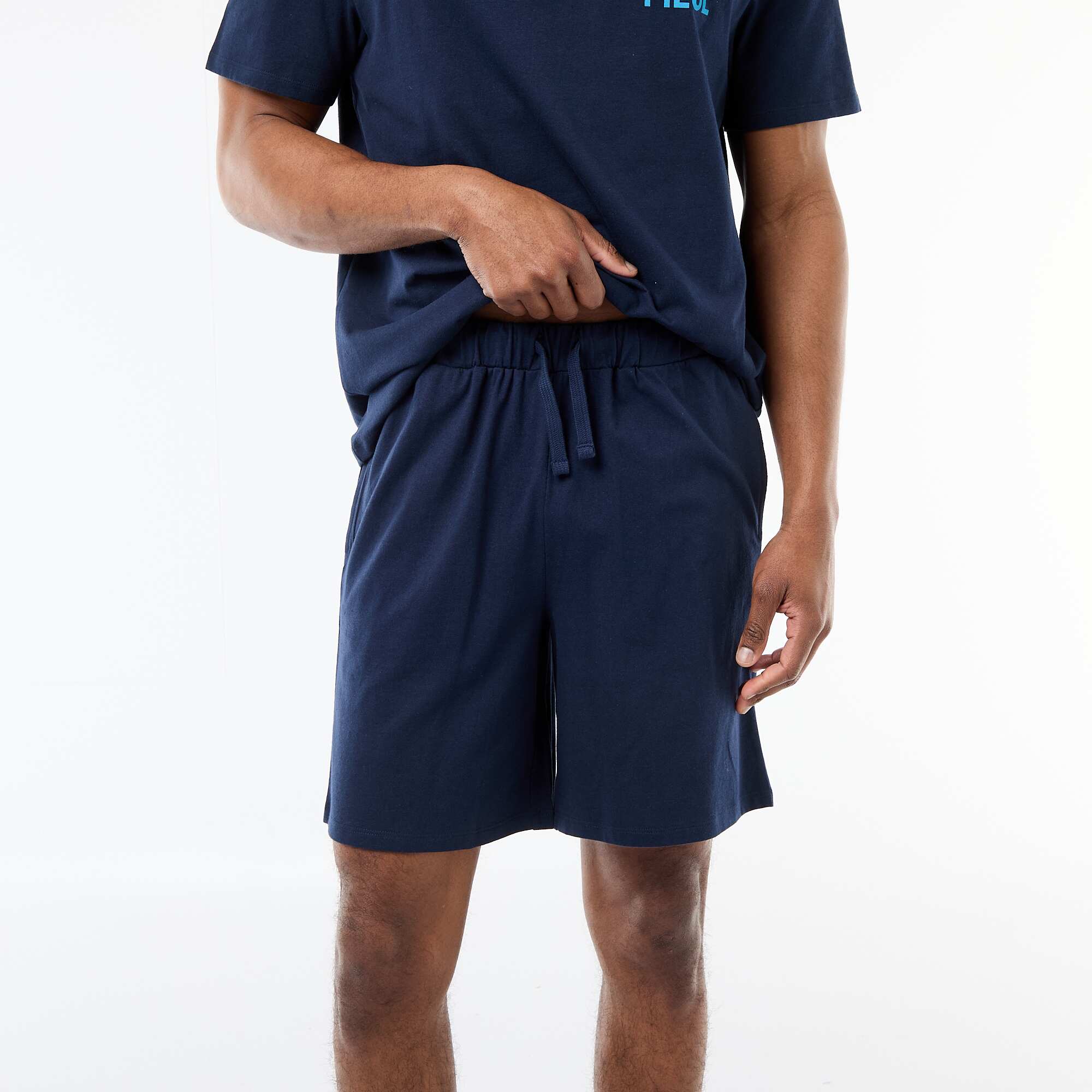 One Piece Short Pajama Set - 2 Piece BLUE - Image 4