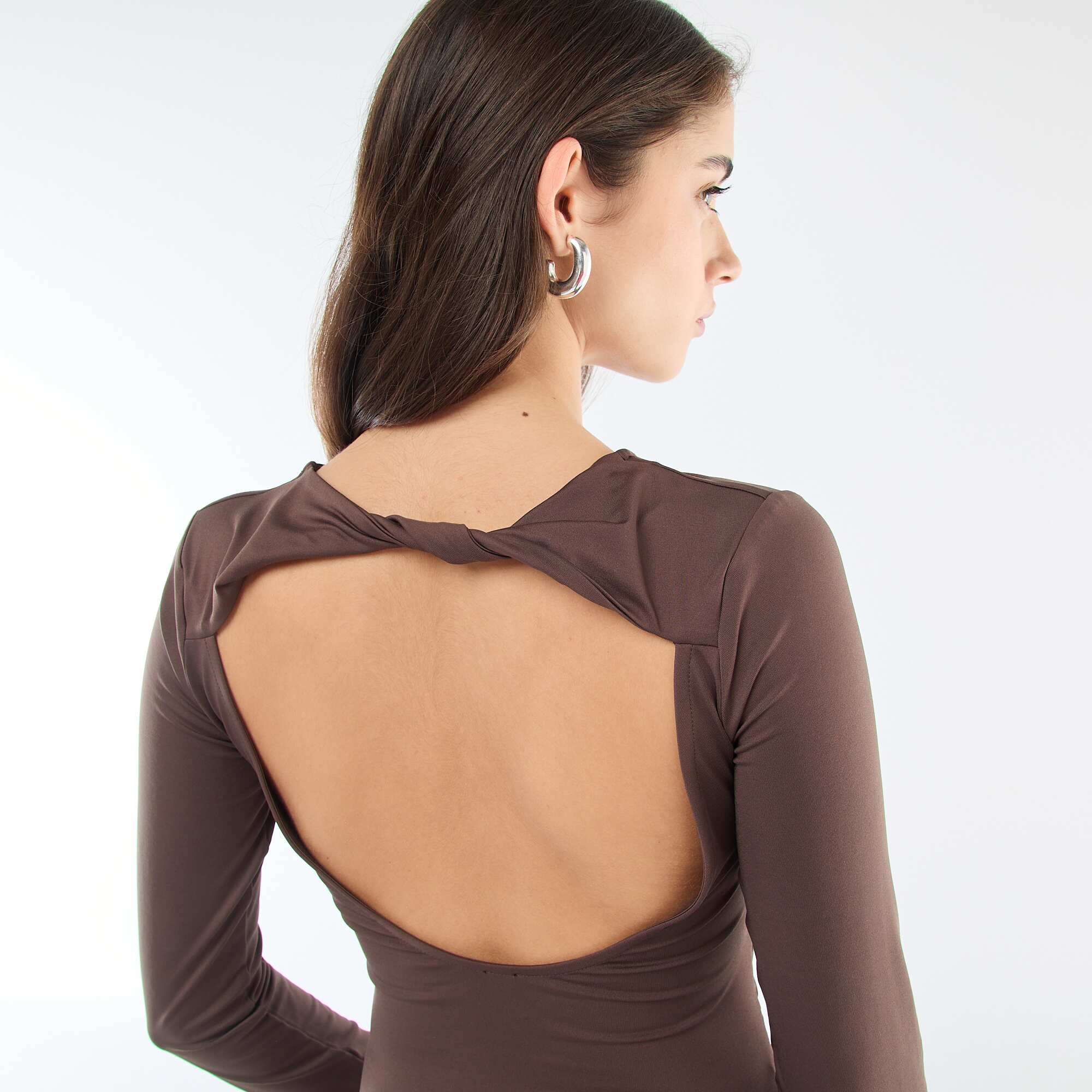 Open-Back T-Shirt BROWN - Image 2