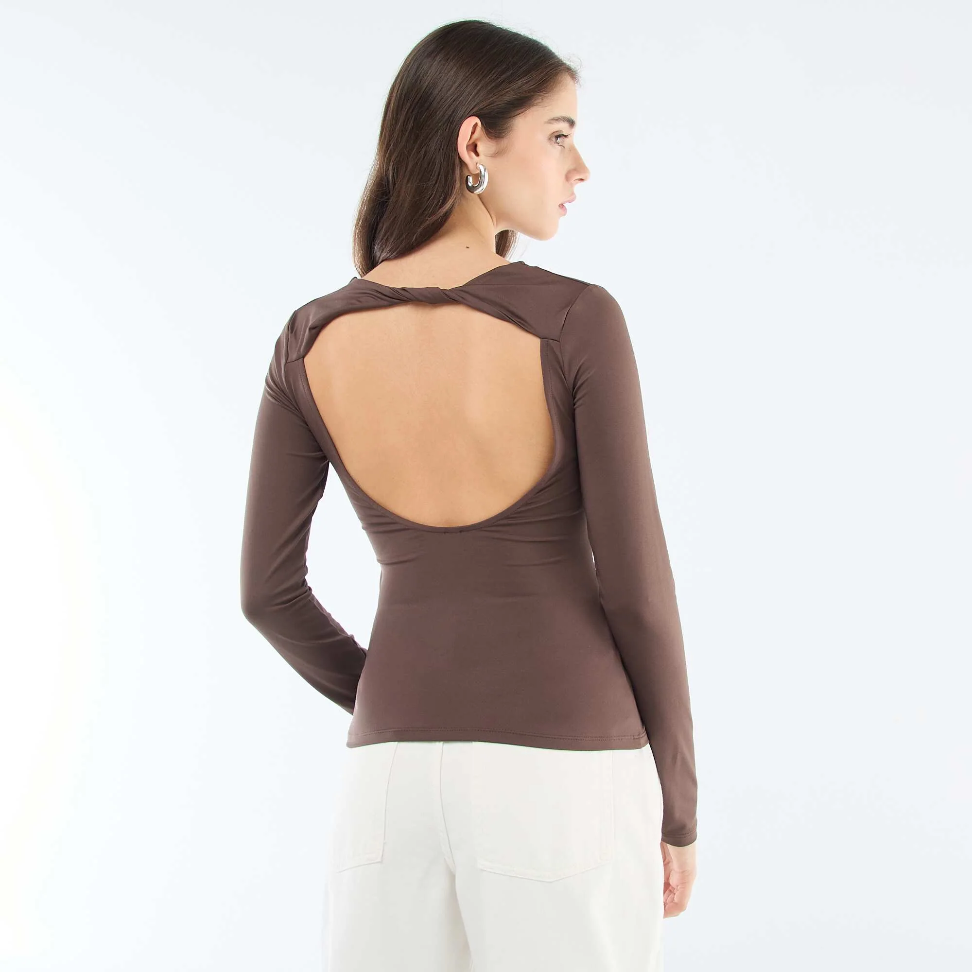 Open-Back T-Shirt BROWN - Image 4