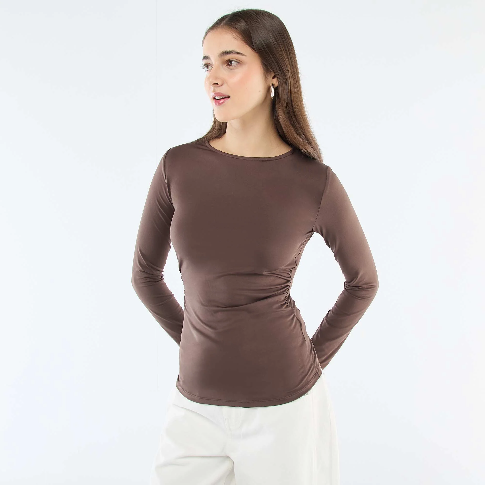 Open-Back T-Shirt BROWN - Image 5