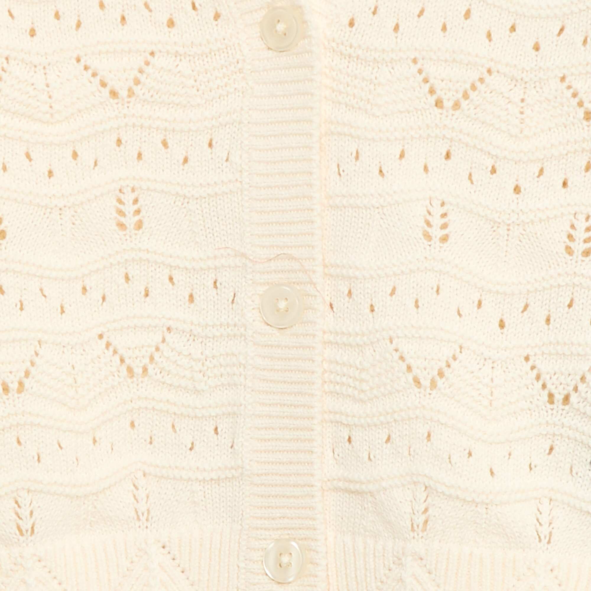 Open Knit Cardigan BEIGE - Image 3