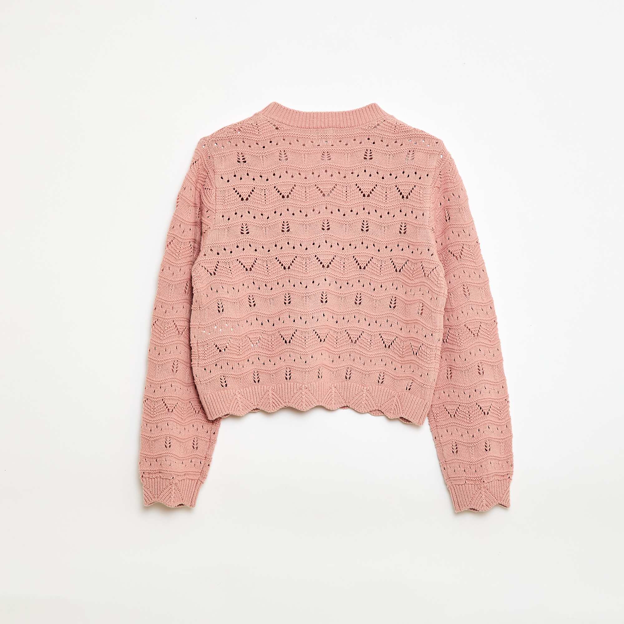 Open Knit Cardigan PINK - Image 2