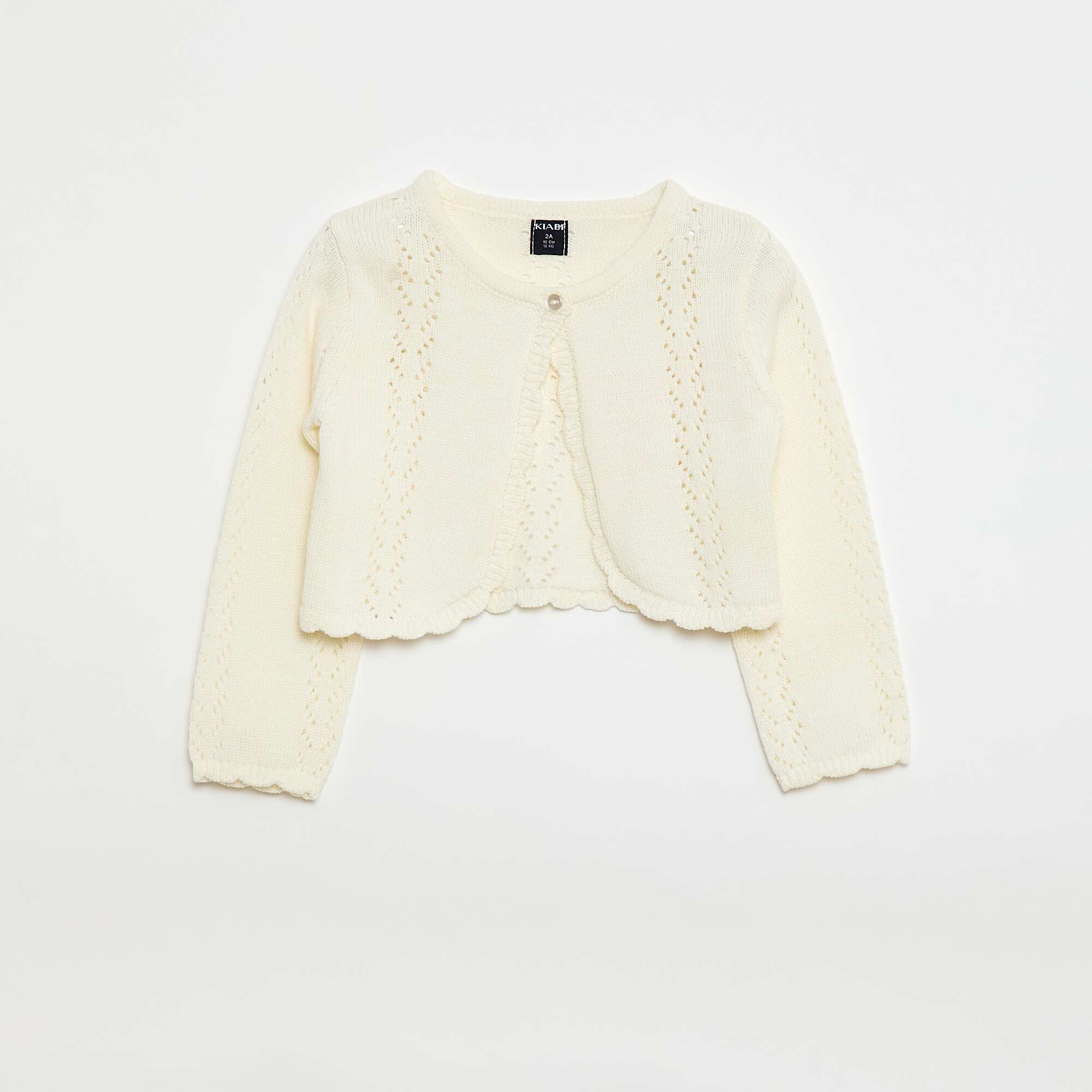 Openwork Knit Bolero WHITE