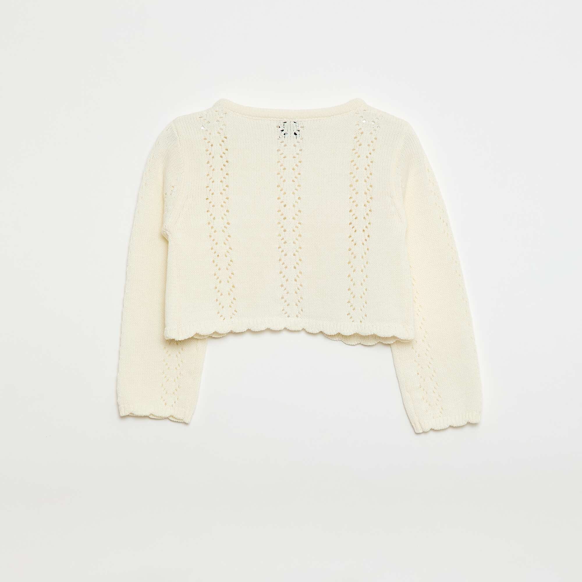 Openwork Knit Bolero WHITE - Image 2