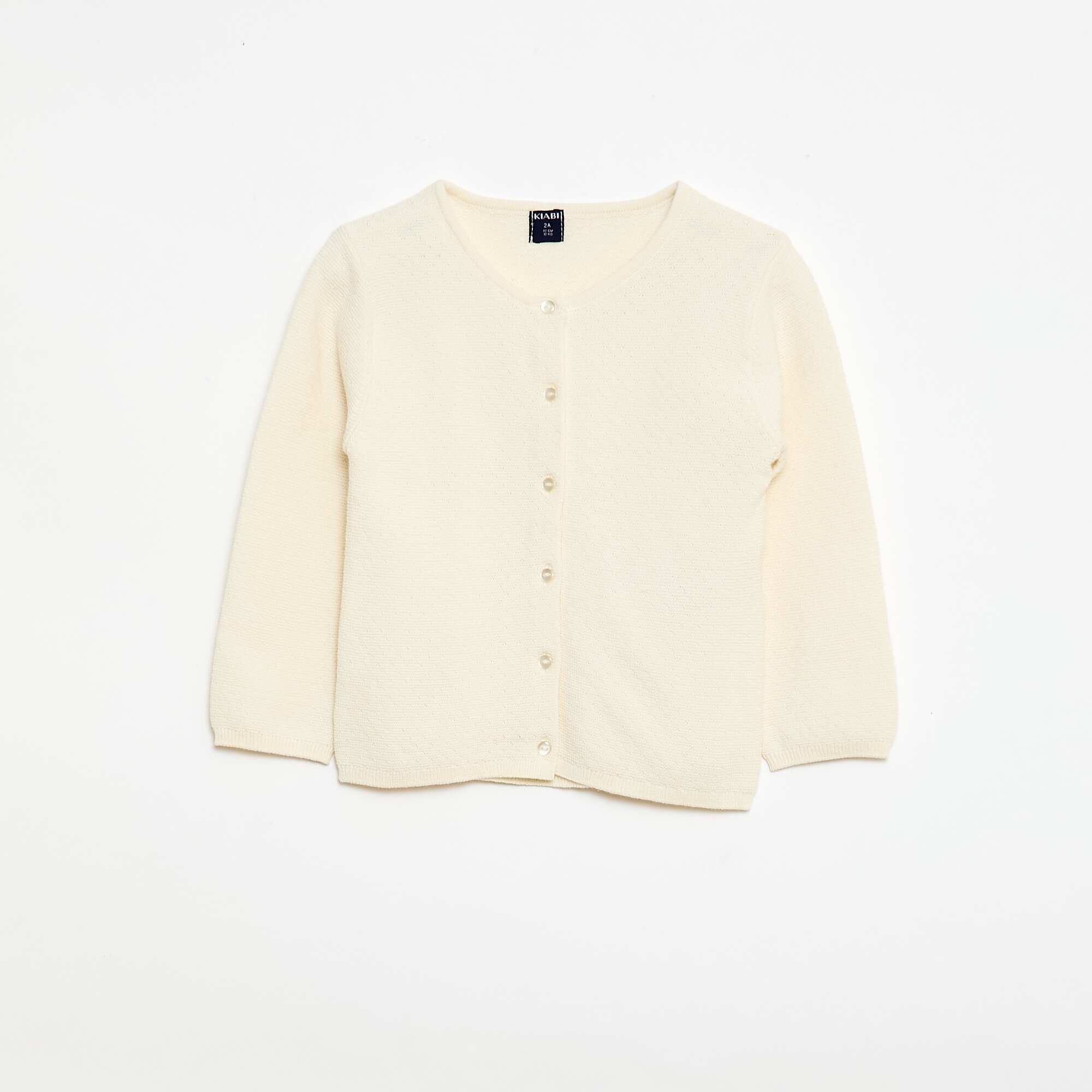 Openwork Knit Cardigan WHITE
