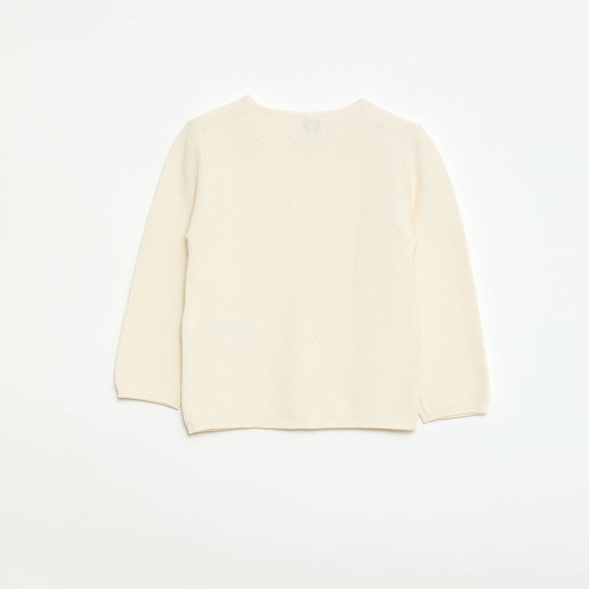 Openwork Knit Cardigan WHITE - Image 2