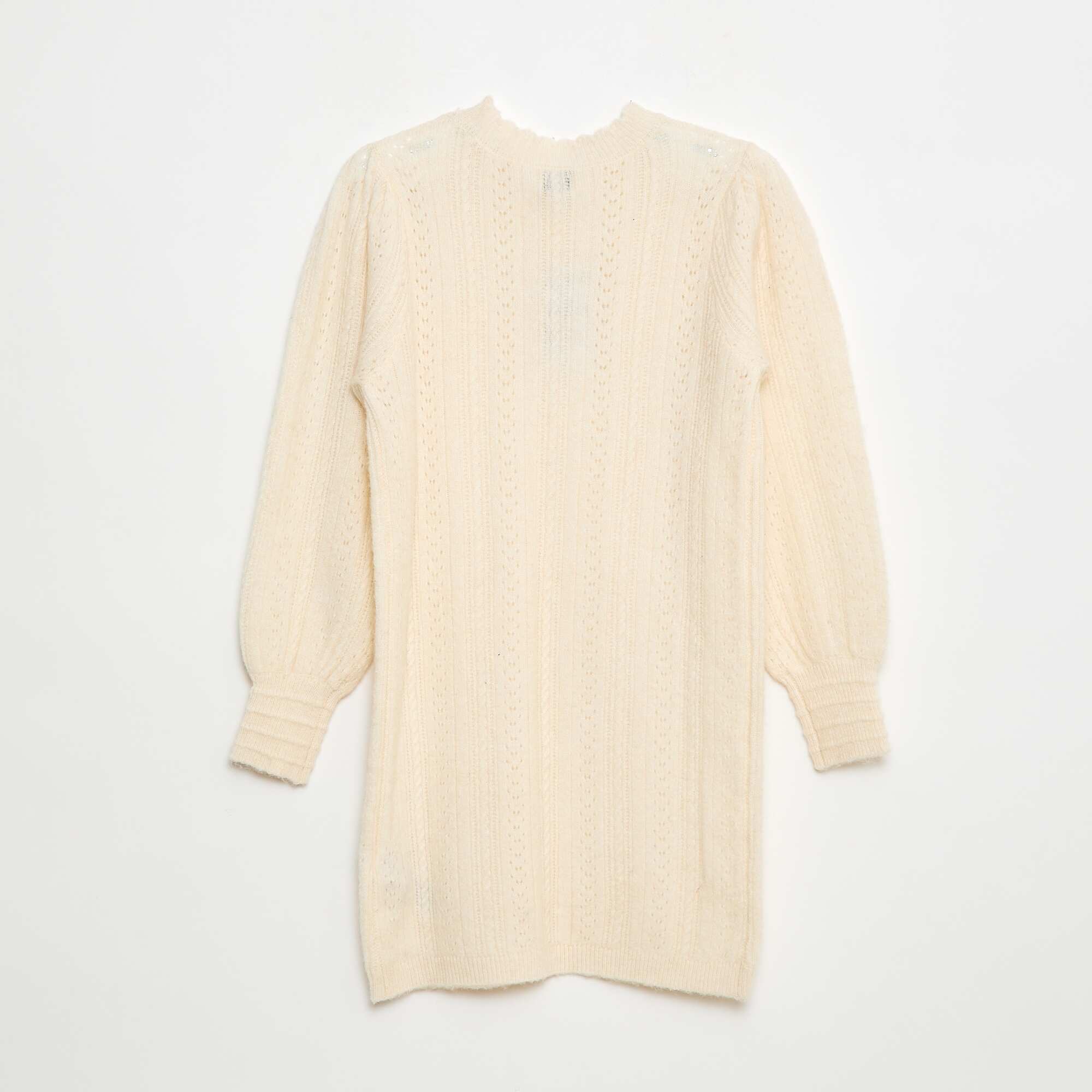 Openwork Knit Sweater Dress BEIGE - Image 2