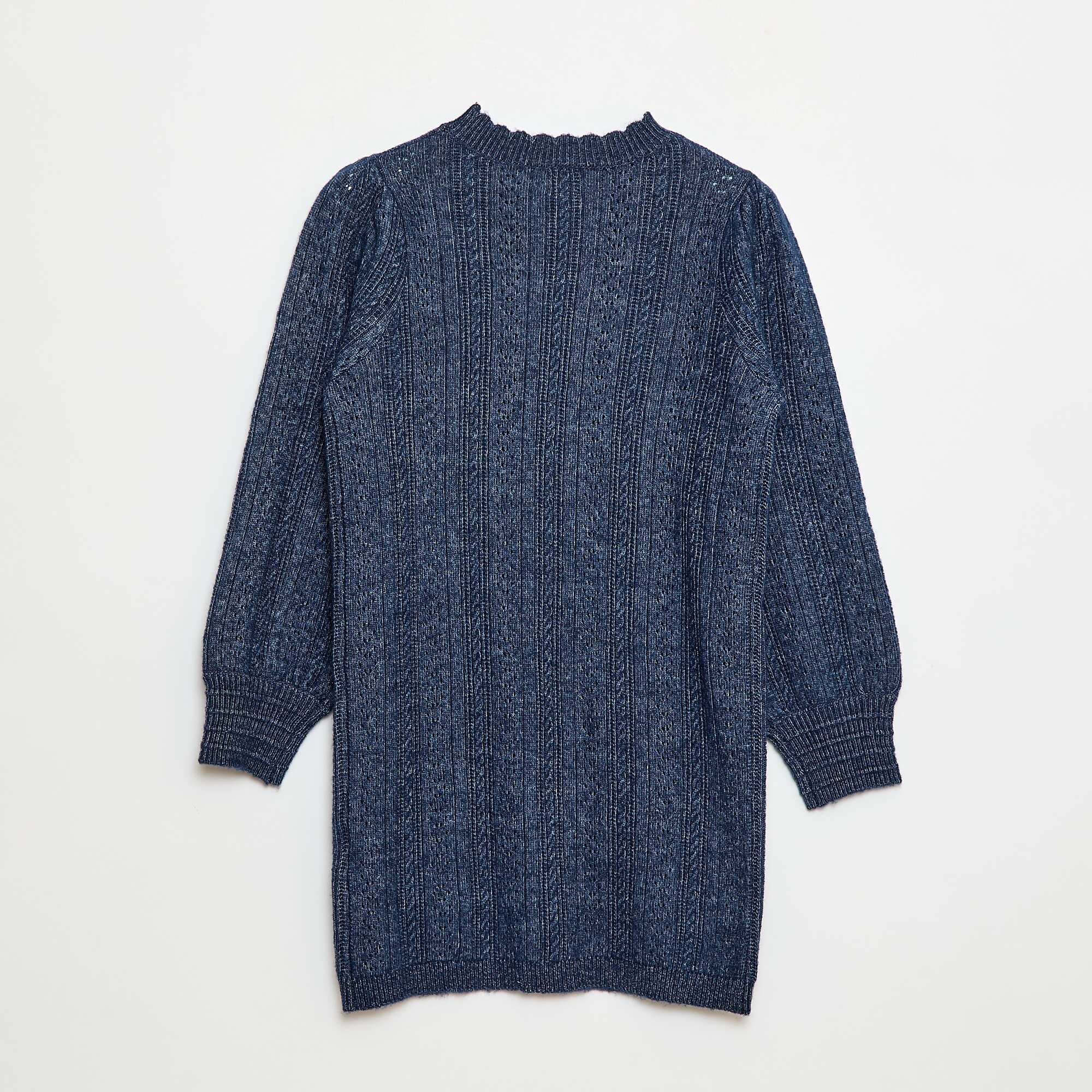 Openwork Knit Sweater Dress BLUE - Image 2