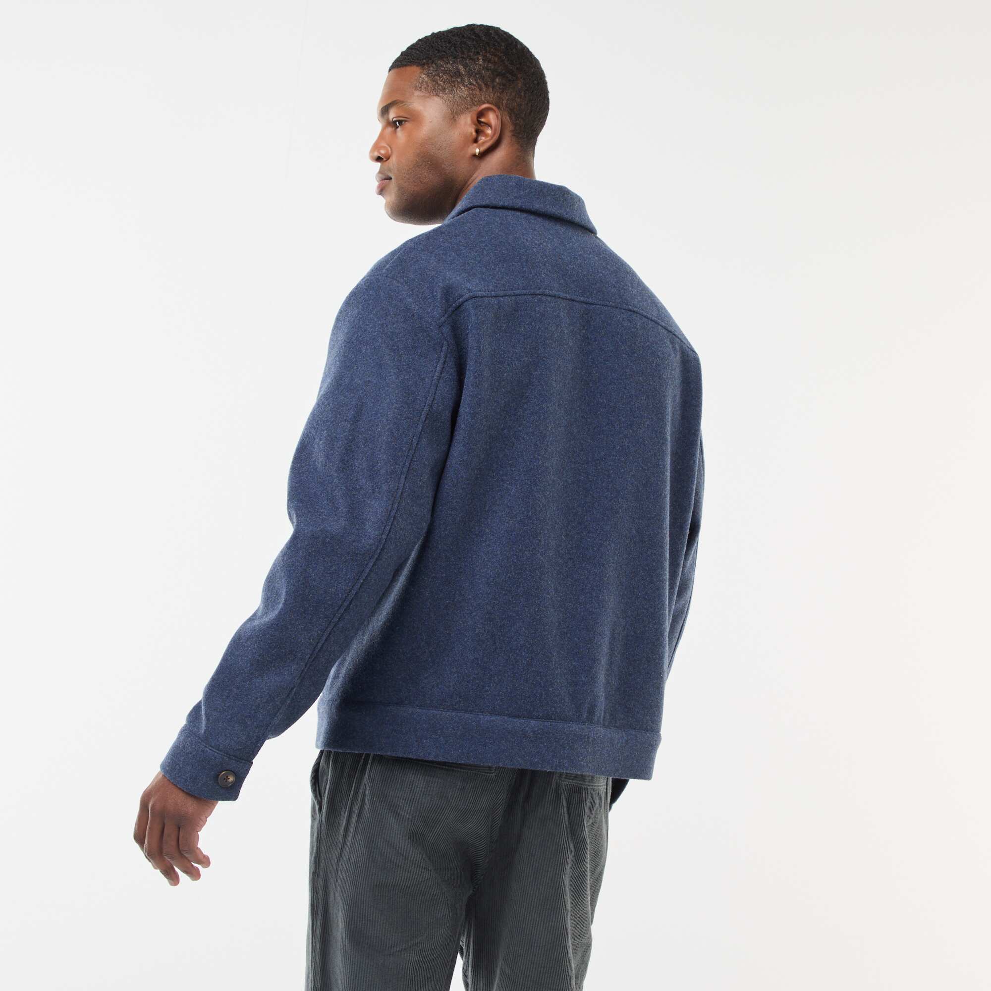 Overshirt with 2 Buttoned Flap Chest Pockets BLUE - Image 4