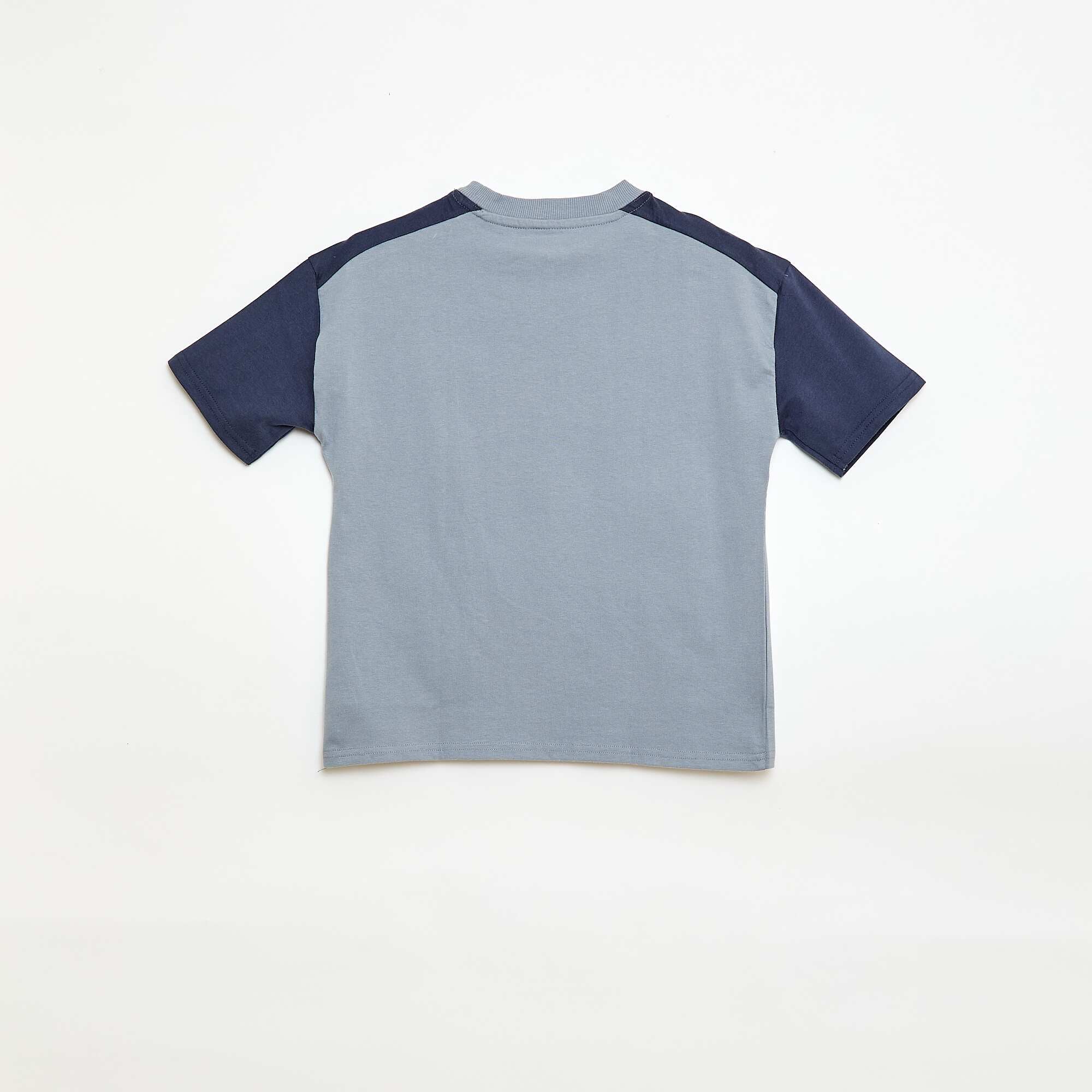 Oversized Color Block T-Shirt BLUE - Image 3