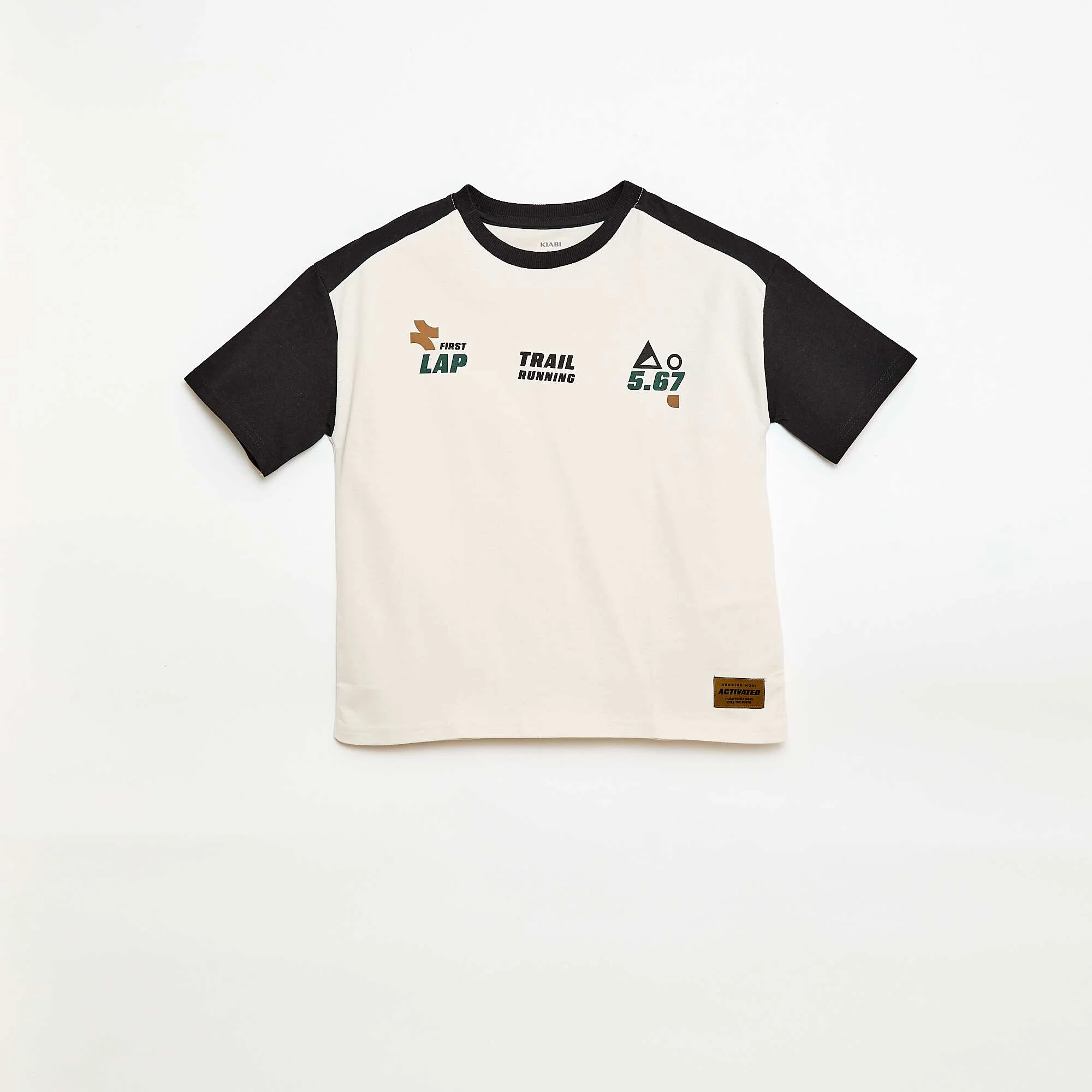 Oversized color block T-shirt WHITE